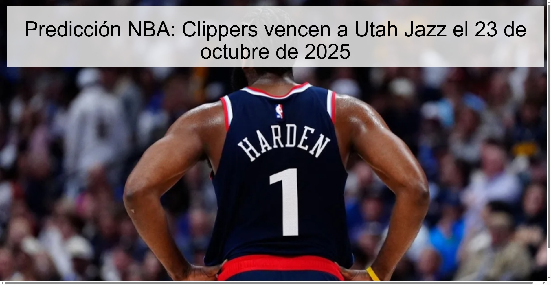 Predicción NBA: Clippers vencen a Utah Jazz el 23 de octubre de 2025