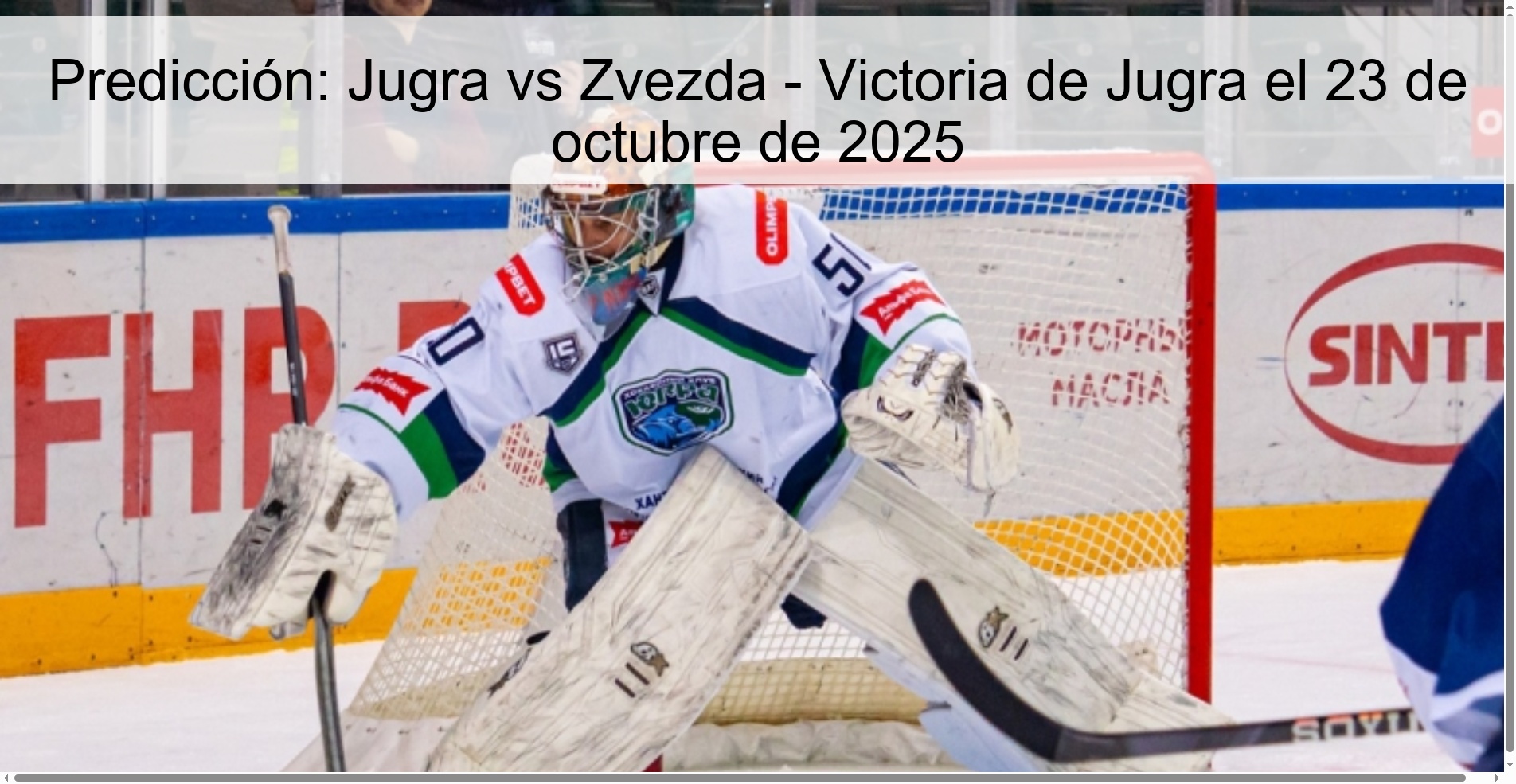 Predicción: Jugra vs Zvezda - Victoria de Jugra el 23 de octubre de 2025 1 315280