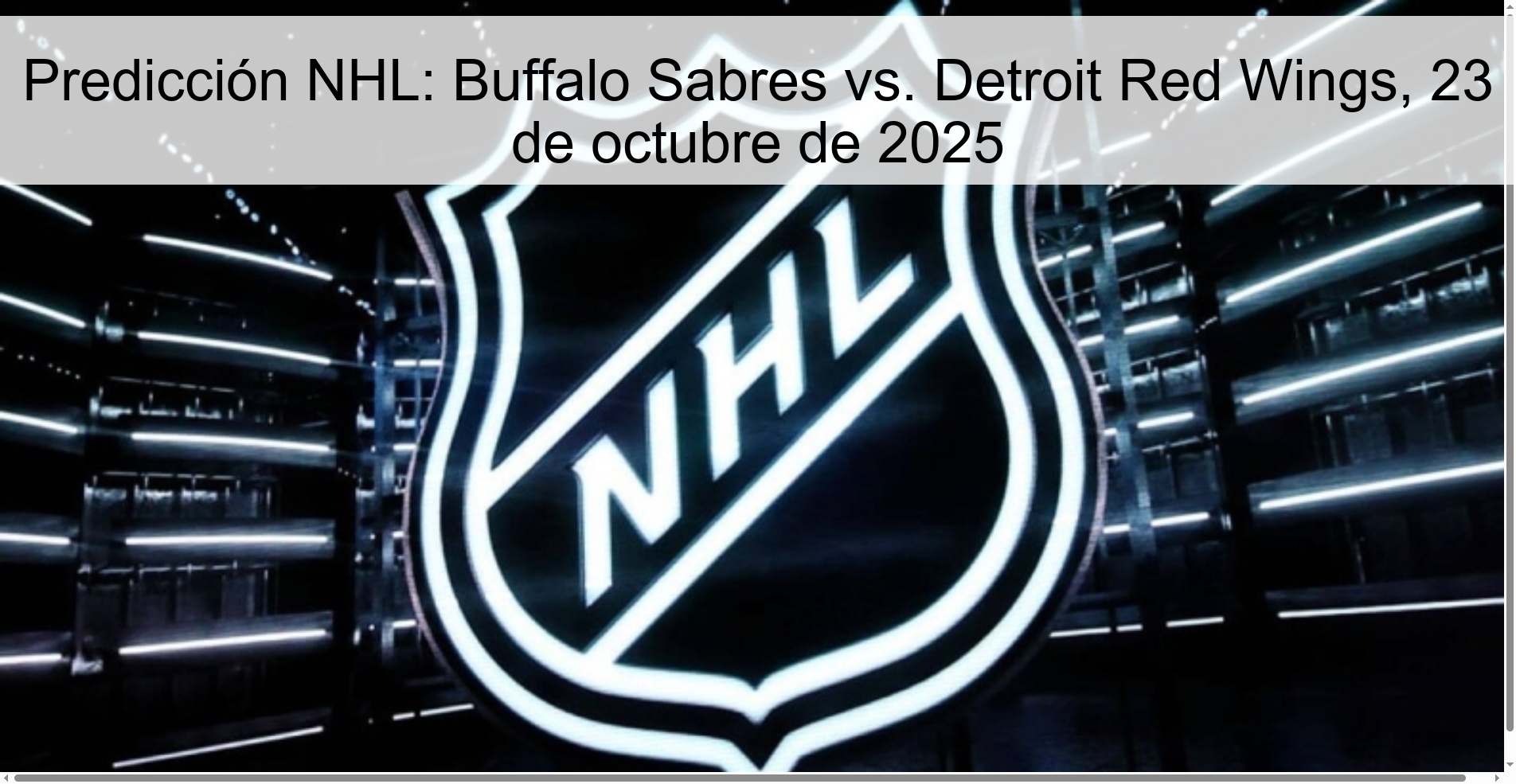 Predicción NHL: Buffalo Sabres vs. Detroit Red Wings, 23 de octubre de 2025