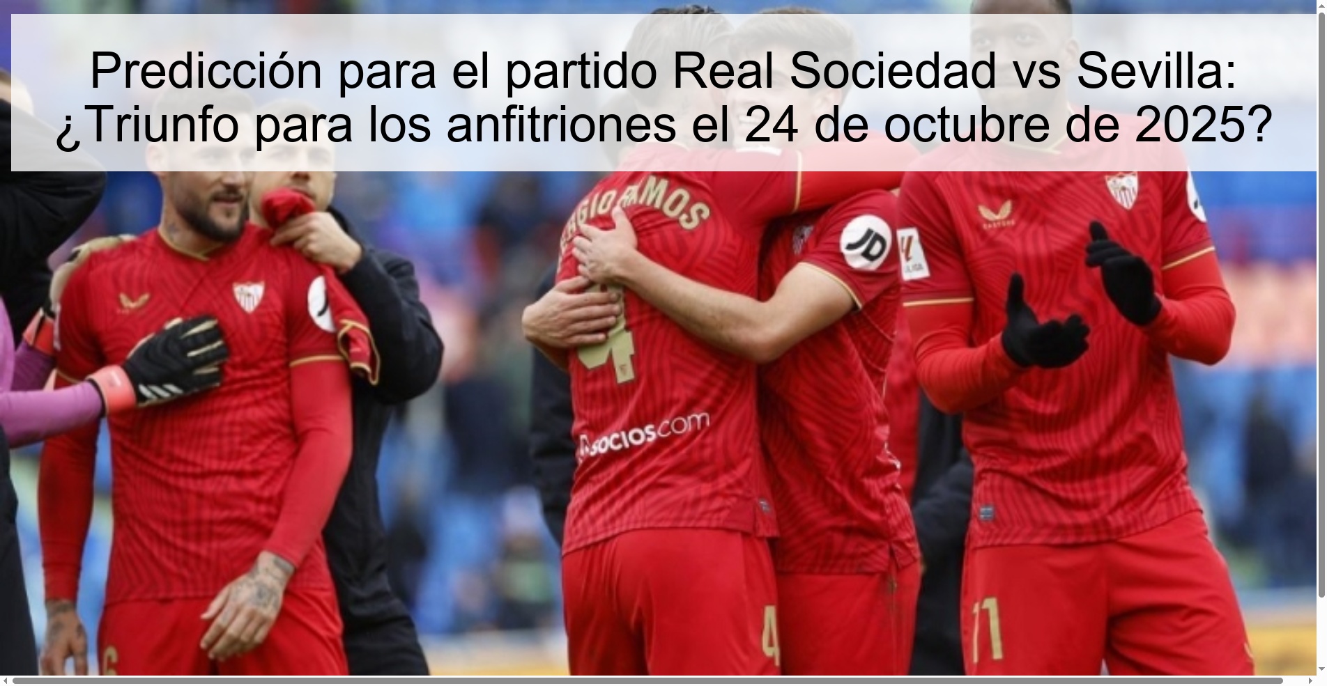 Predicción para el partido Real Sociedad vs Sevilla: ¿Triunfo para los anfitriones el 24 de octubre de 2025? 1 315332