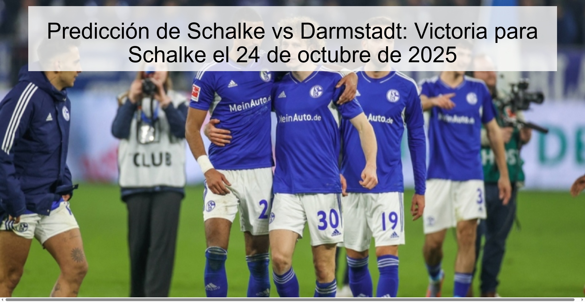 Predicción de Schalke vs Darmstadt: Victoria para Schalke el 24 de octubre de 2025