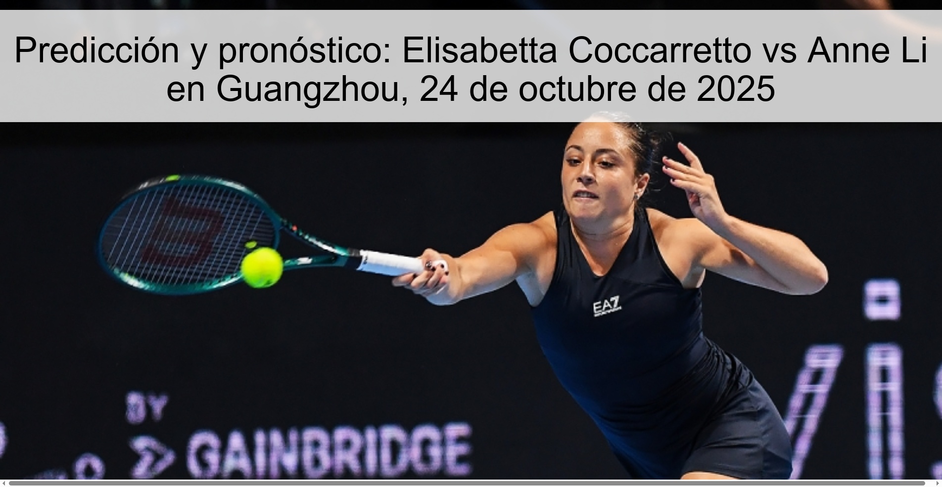 Predicción y pronóstico: Elisabetta Coccarretto vs Anne Li en Guangzhou, 24 de octubre de 2025 1 Predicción y pronóstico: Elisabetta Coccarretto vs Anne Li en Guangzhou, 24 de octubre de 2025