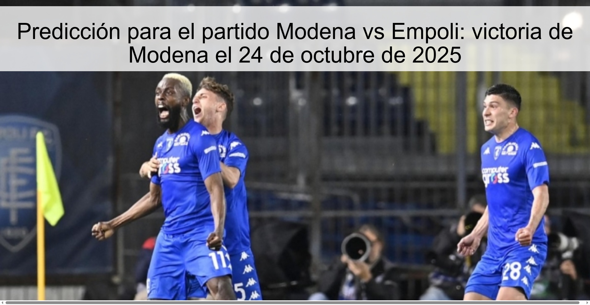 Predicción para el partido Modena vs Empoli: victoria de Modena el 24 de octubre de 2025