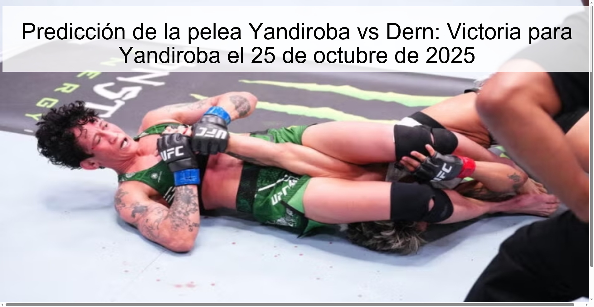 Predicción de la pelea Yandiroba vs Dern: Victoria para Yandiroba el 25 de octubre de 2025