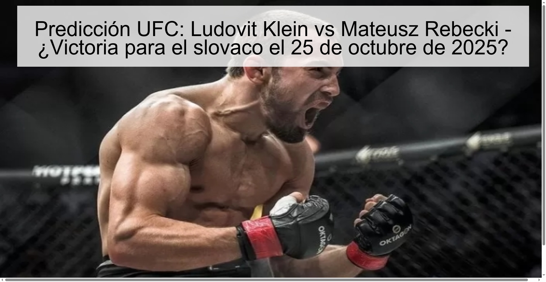 Predicción UFC: Ludovit Klein vs Mateusz Rebecki - ¿Victoria para el slovaco el 25 de octubre de 2025?