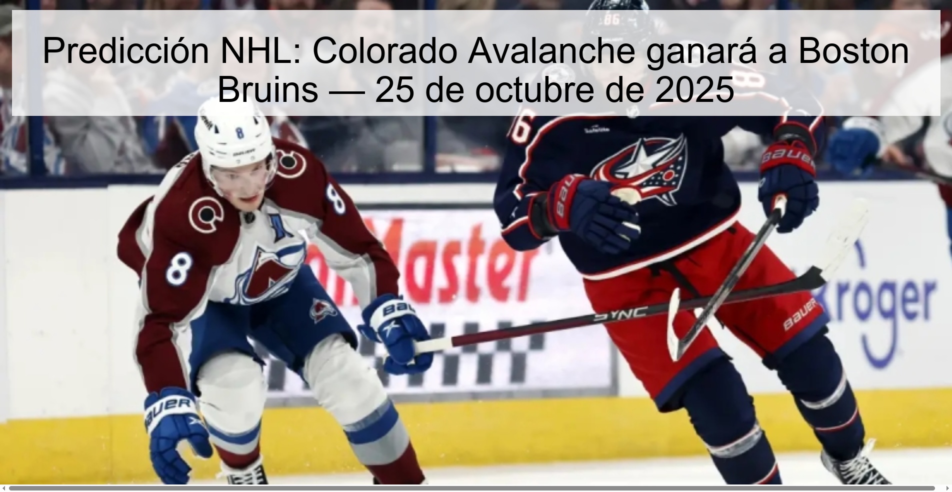 Predicción NHL: Colorado Avalanche ganará a Boston Bruins — 25 de octubre de 2025