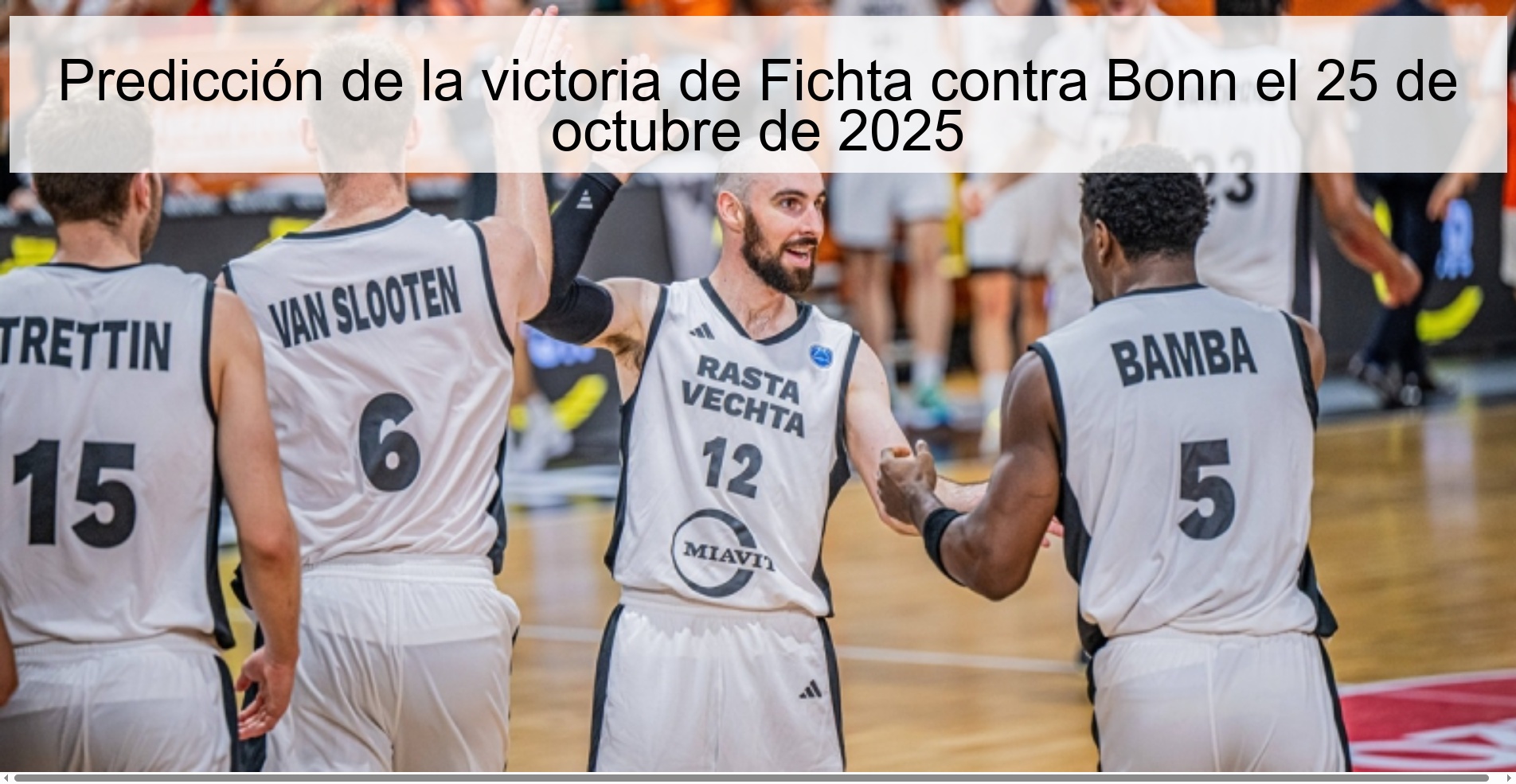 Predicción de la victoria de Fichta contra Bonn el 25 de octubre de 2025