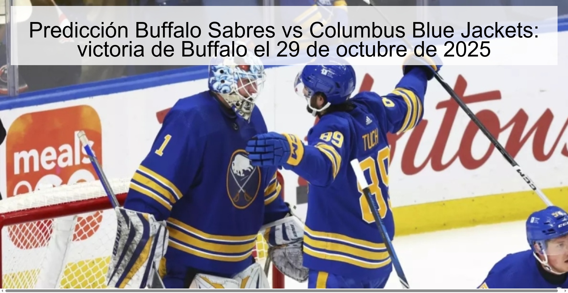 Predicción Buffalo Sabres vs Columbus Blue Jackets: victoria de Buffalo el 29 de octubre de 2025