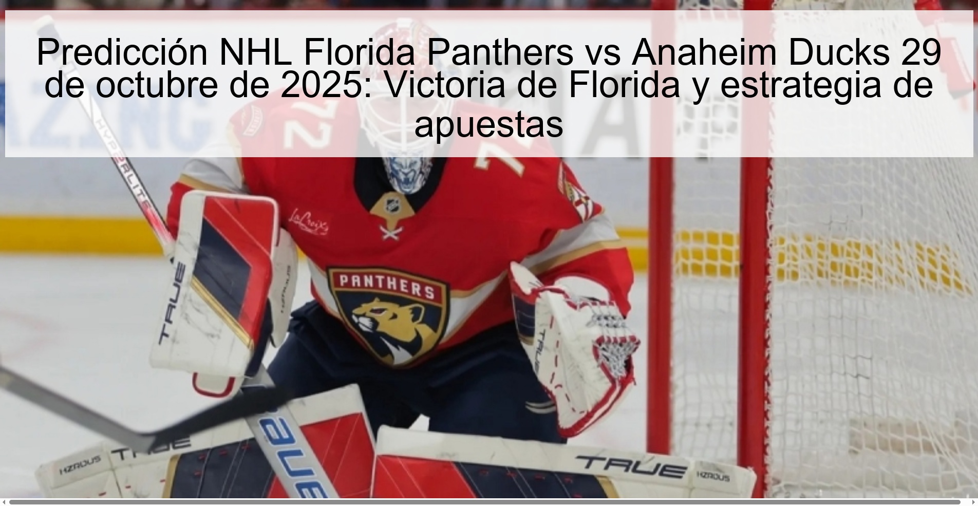 Predicción NHL Florida Panthers vs Anaheim Ducks 29 de octubre de 2025: Victoria de Florida y estrategia de apuestas