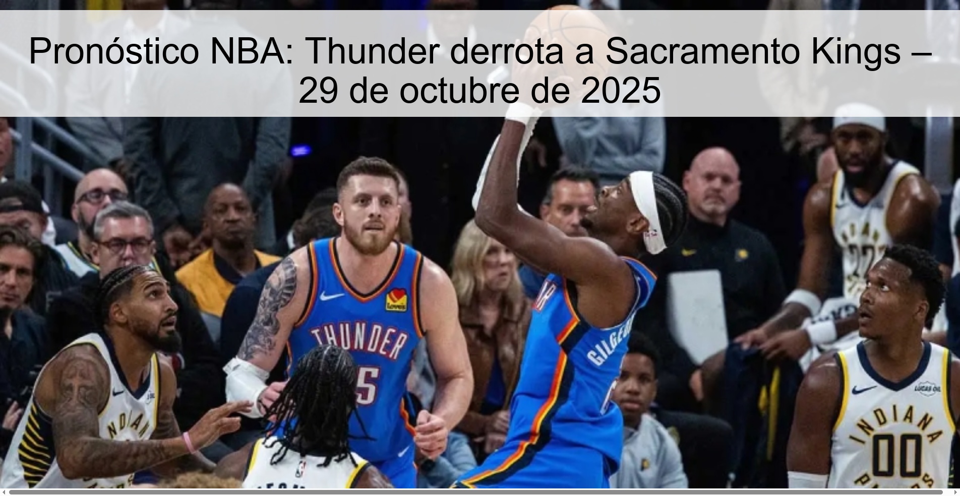 Pronóstico NBA: Thunder derrota a Sacramento Kings – 29 de octubre de 2025