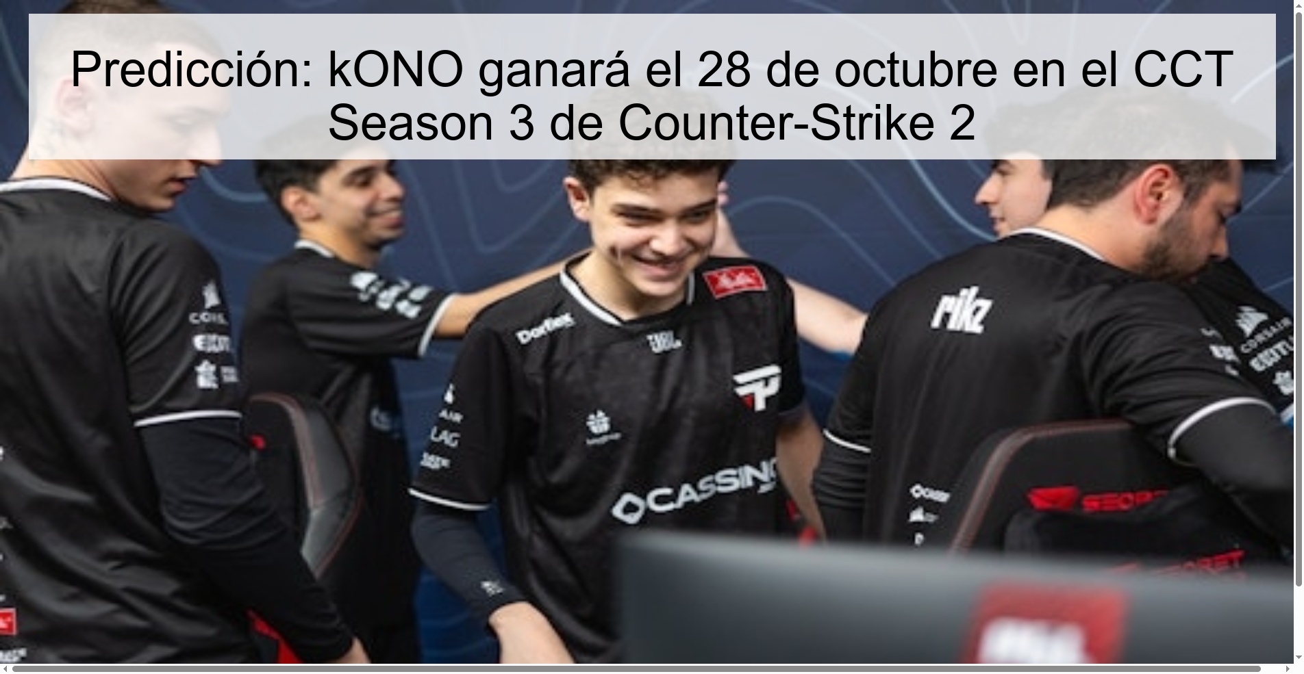 Predicción: kONO ganará el 28 de octubre en el CCT Season 3 de Counter-Strike 2