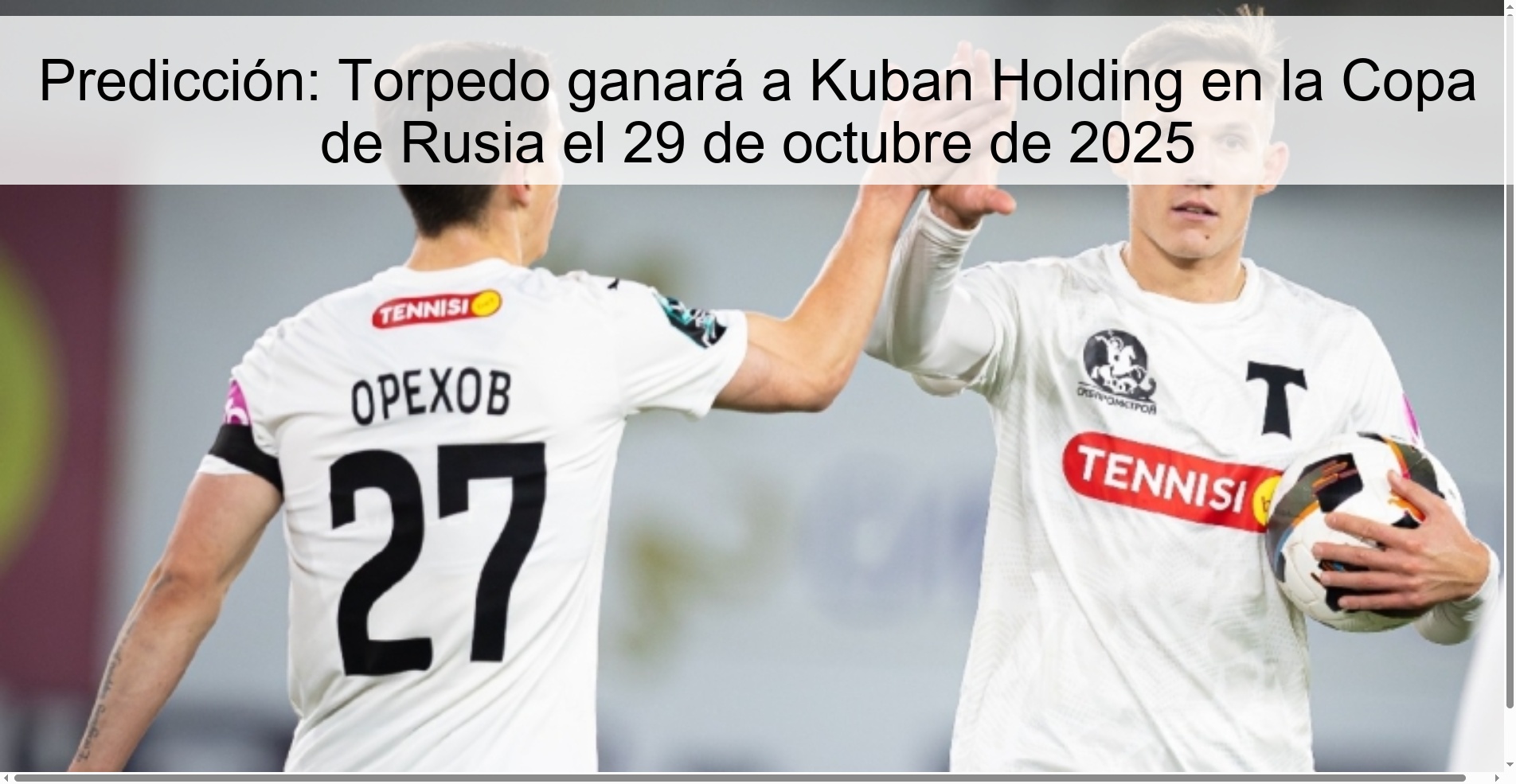 Predicción: Torpedo ganará a Kuban Holding en la Copa de Rusia el 29 de octubre de 2025