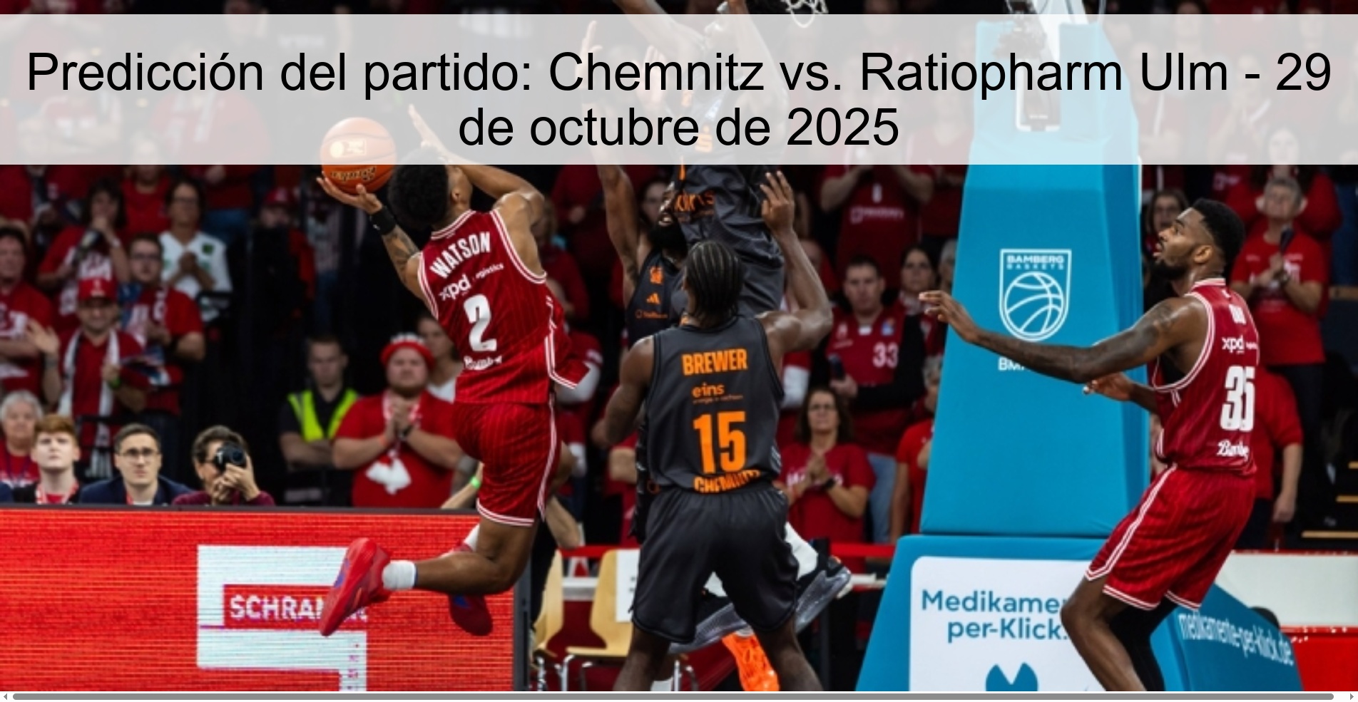 Predicción del partido: Chemnitz vs. Ratiopharm Ulm - 29 de octubre de 2025