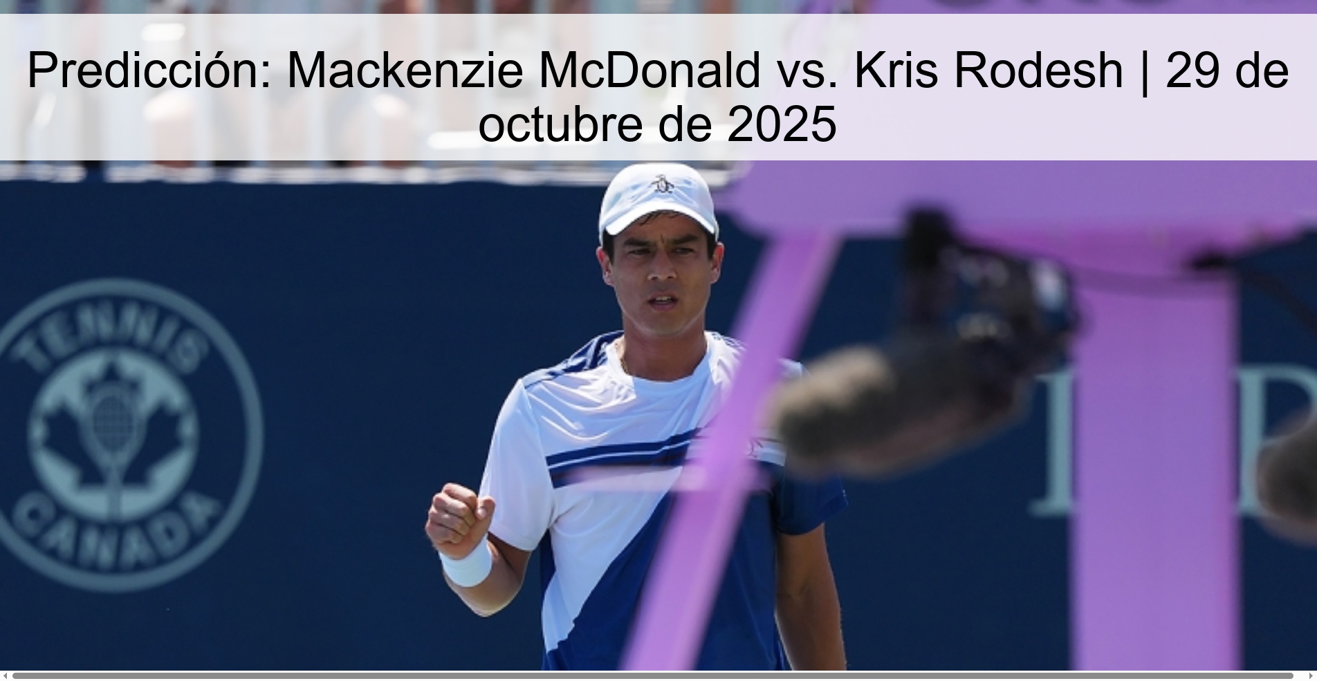 Predicción: Mackenzie McDonald vs. Kris Rodesh | 29 de octubre de 2025