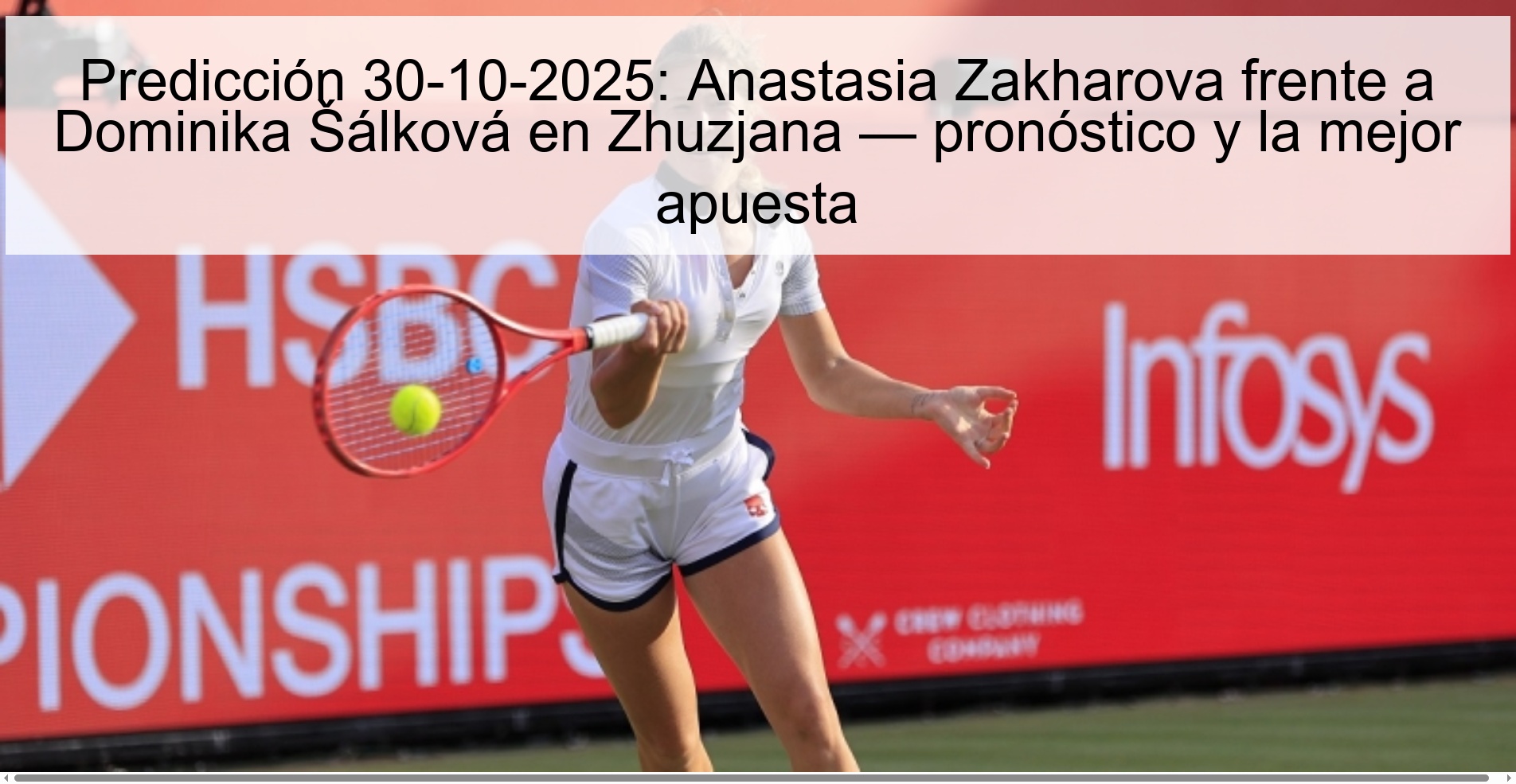 Predicción 30-10-2025: Anastasia Zakharova frente a Dominika Šálková en Zhuzjana — pronóstico y la mejor apuesta