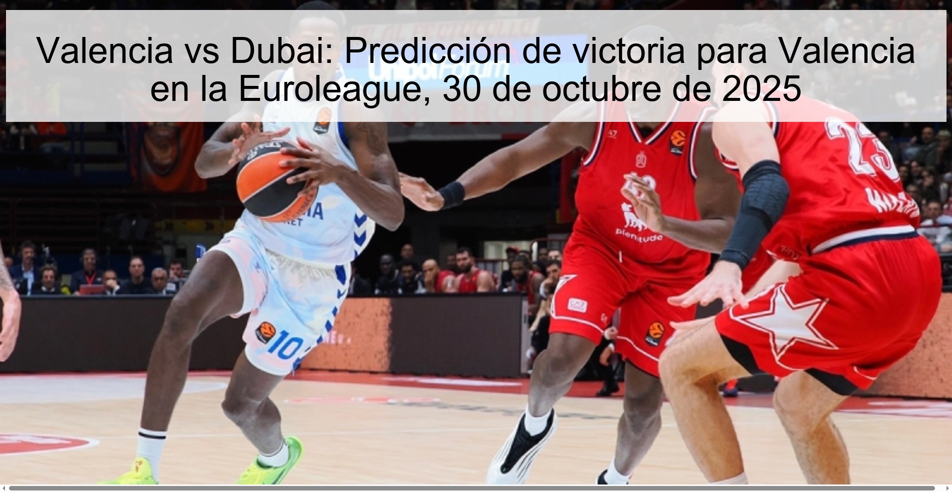 Valencia vs Dubai: Predicción de victoria para Valencia en la Euroleague, 30 de octubre de 2025