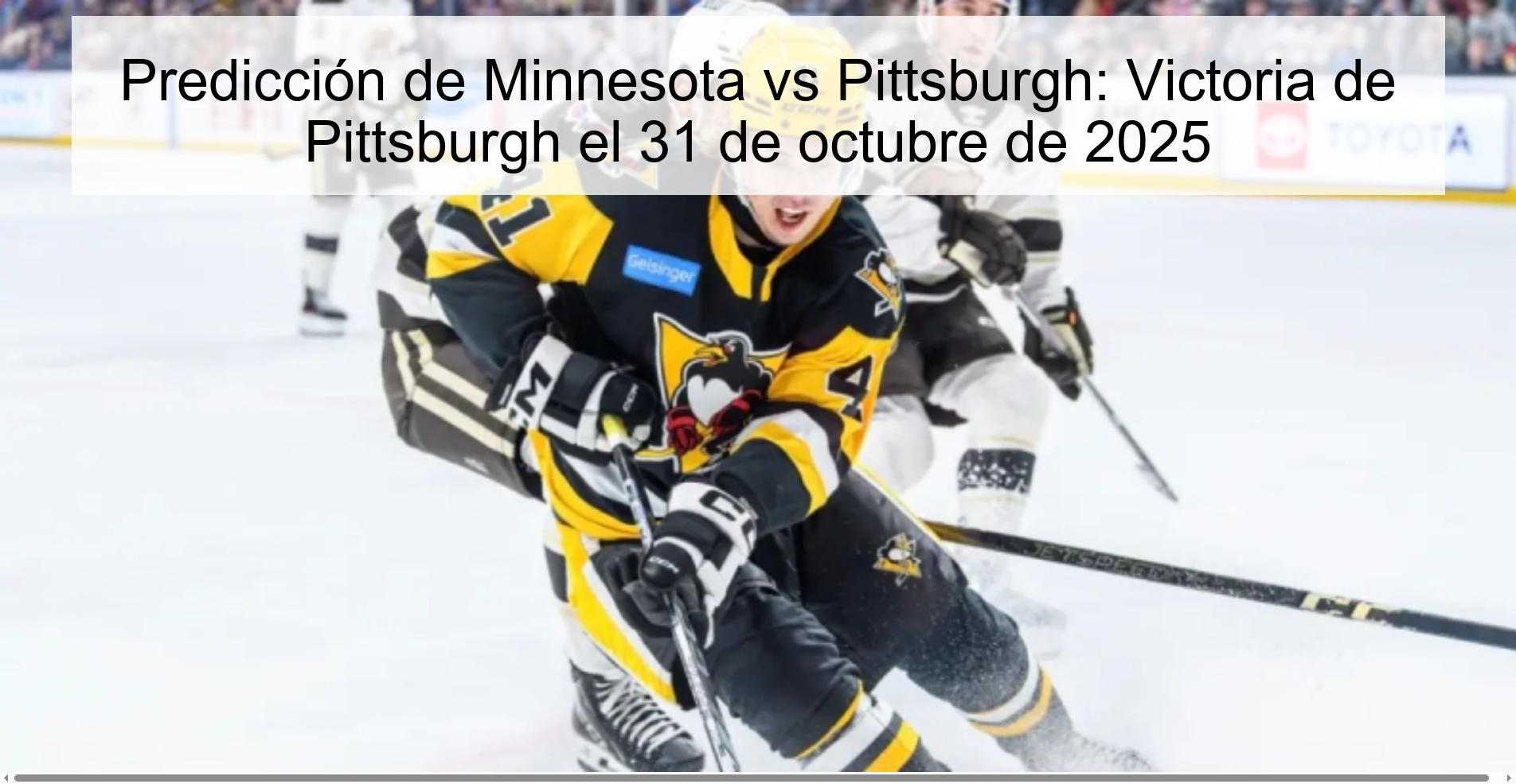 Predicción de Minnesota vs Pittsburgh: Victoria de Pittsburgh el 31 de octubre de 2025