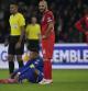 France's Kylian Mbappe sits injured during a World Cup 2026 Group D qualifying soccer match between France and Azerbaijan in Paris, France, on Friday, Oct. 10, 2025. (AP Photo/Michel Euler)