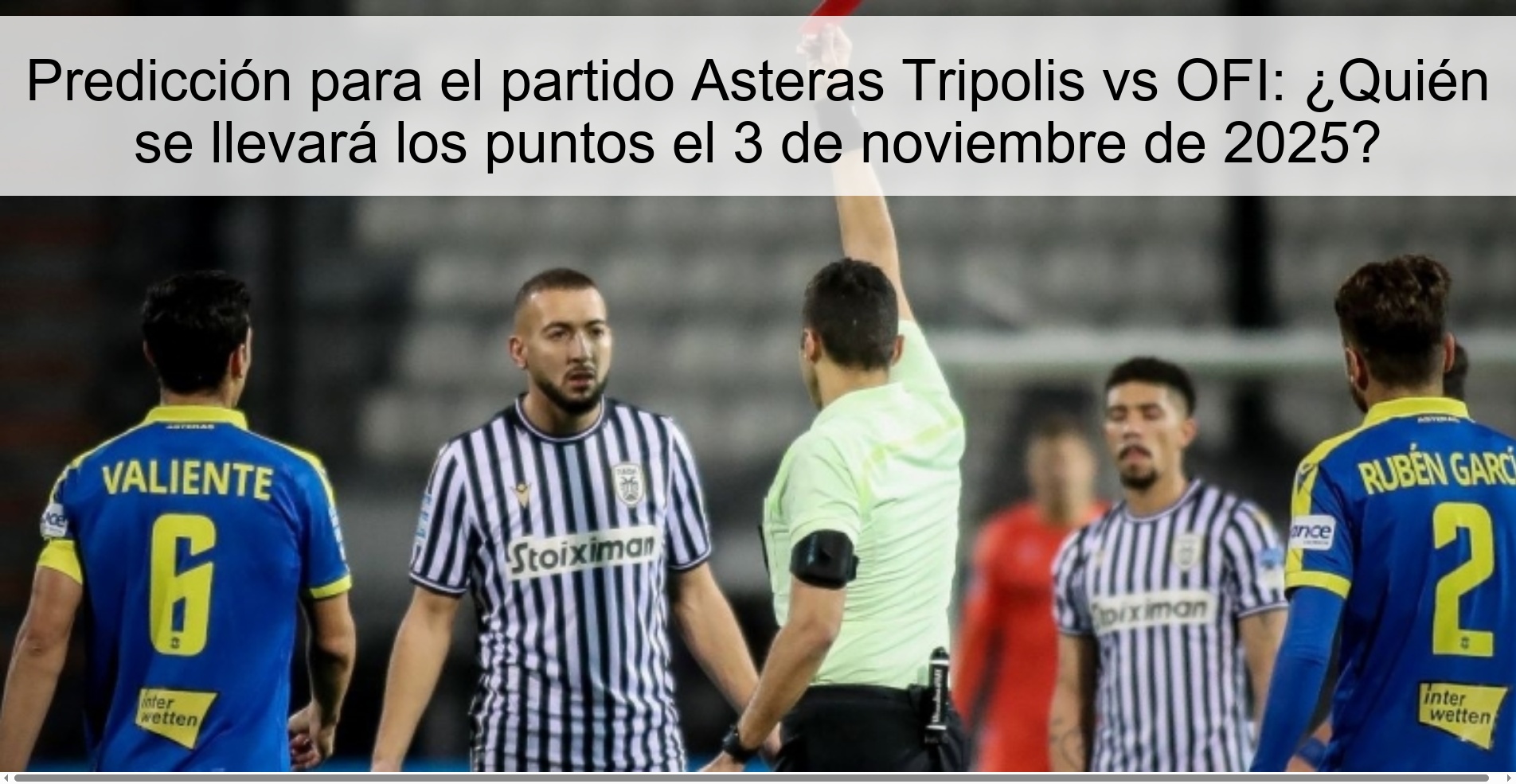 Predicción para el partido Asteras Tripolis vs OFI: ¿Quién se llevará los puntos el 3 de noviembre de 2025? 1 319549