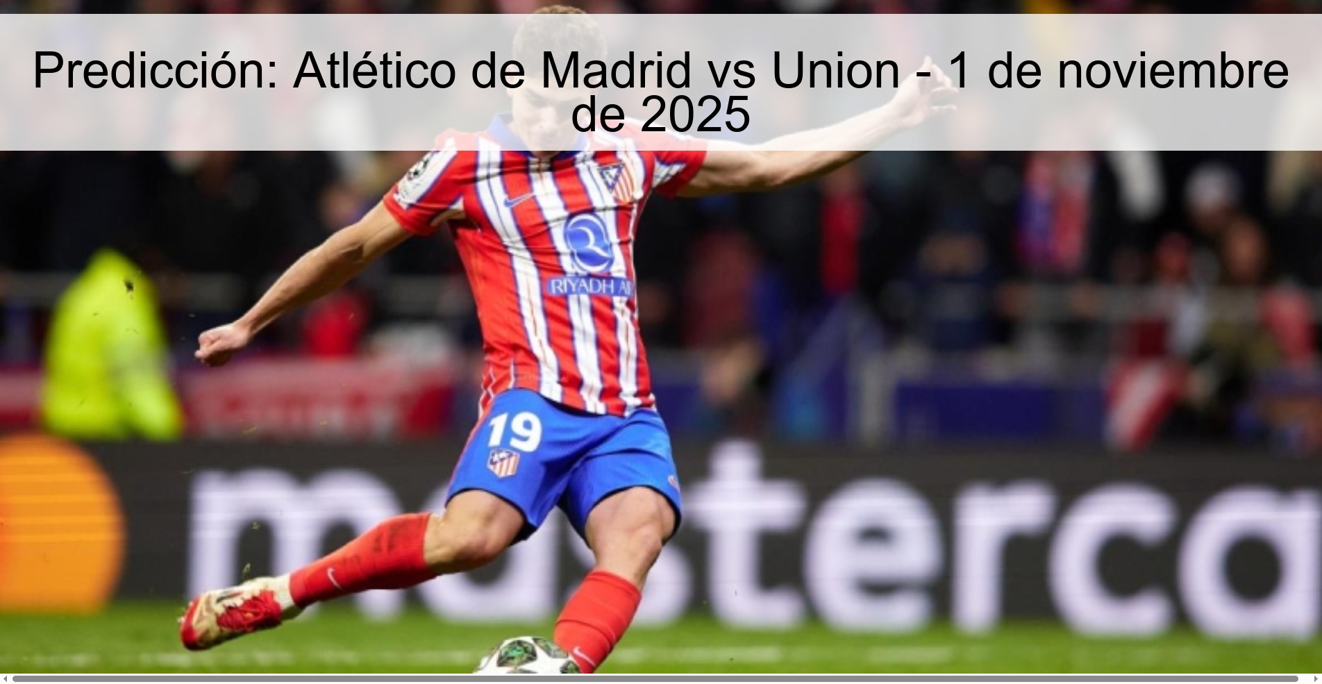 Predicción: Atlético de Madrid vs Union - 1 de noviembre de 2025 1 319648
