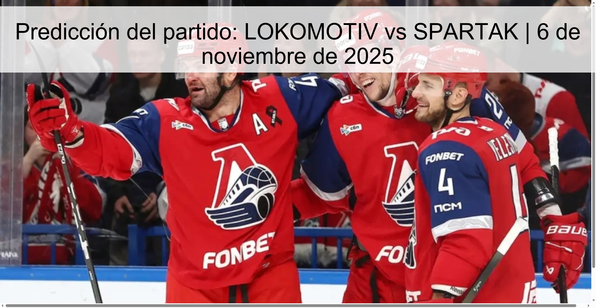 Predicción del partido: LOKOMOTIV vs SPARTAK | 6 de noviembre de 2025 1 320642
