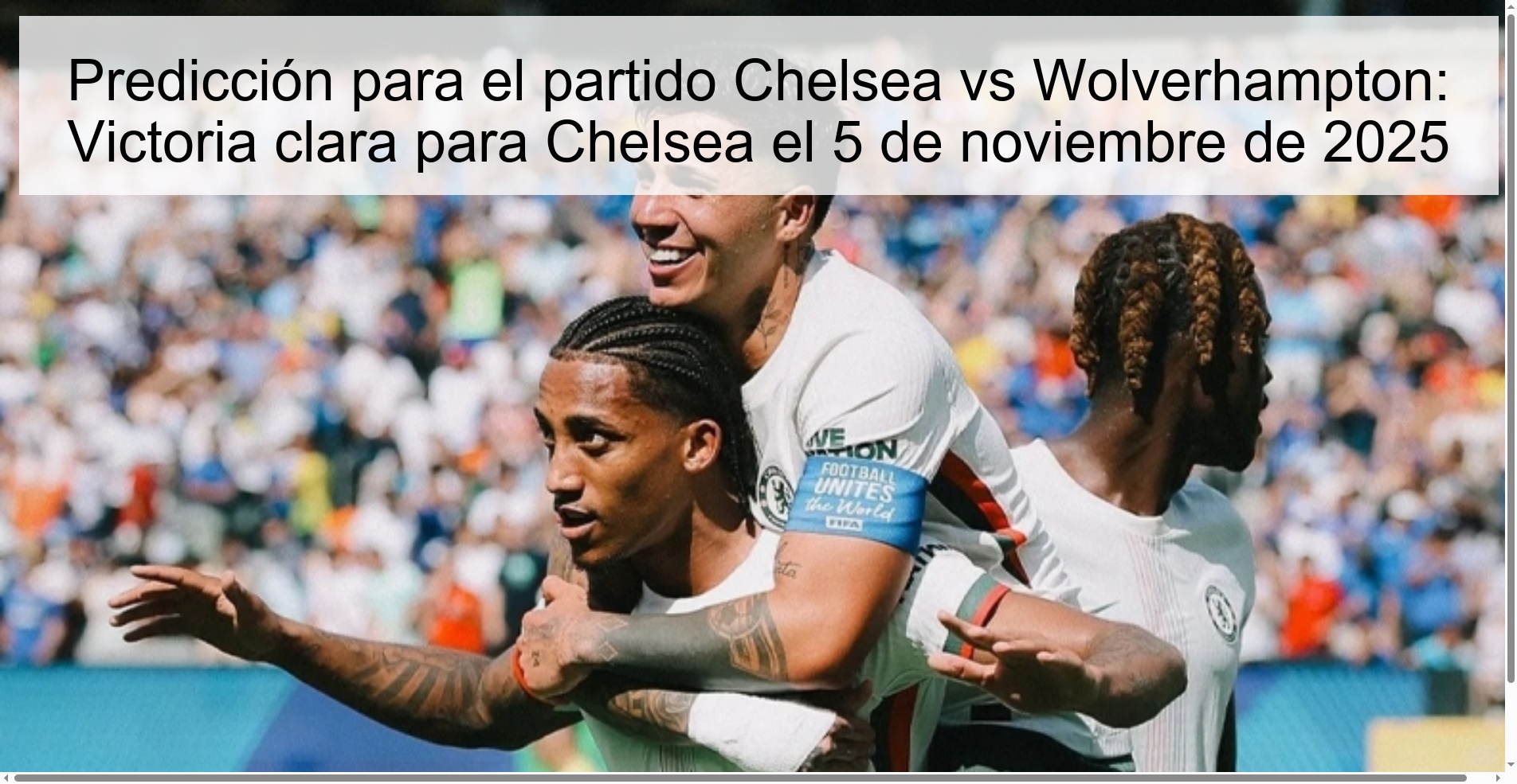 Predicción para el partido Chelsea vs Wolverhampton: Victoria clara para Chelsea el 5 de noviembre de 2025 1 321085