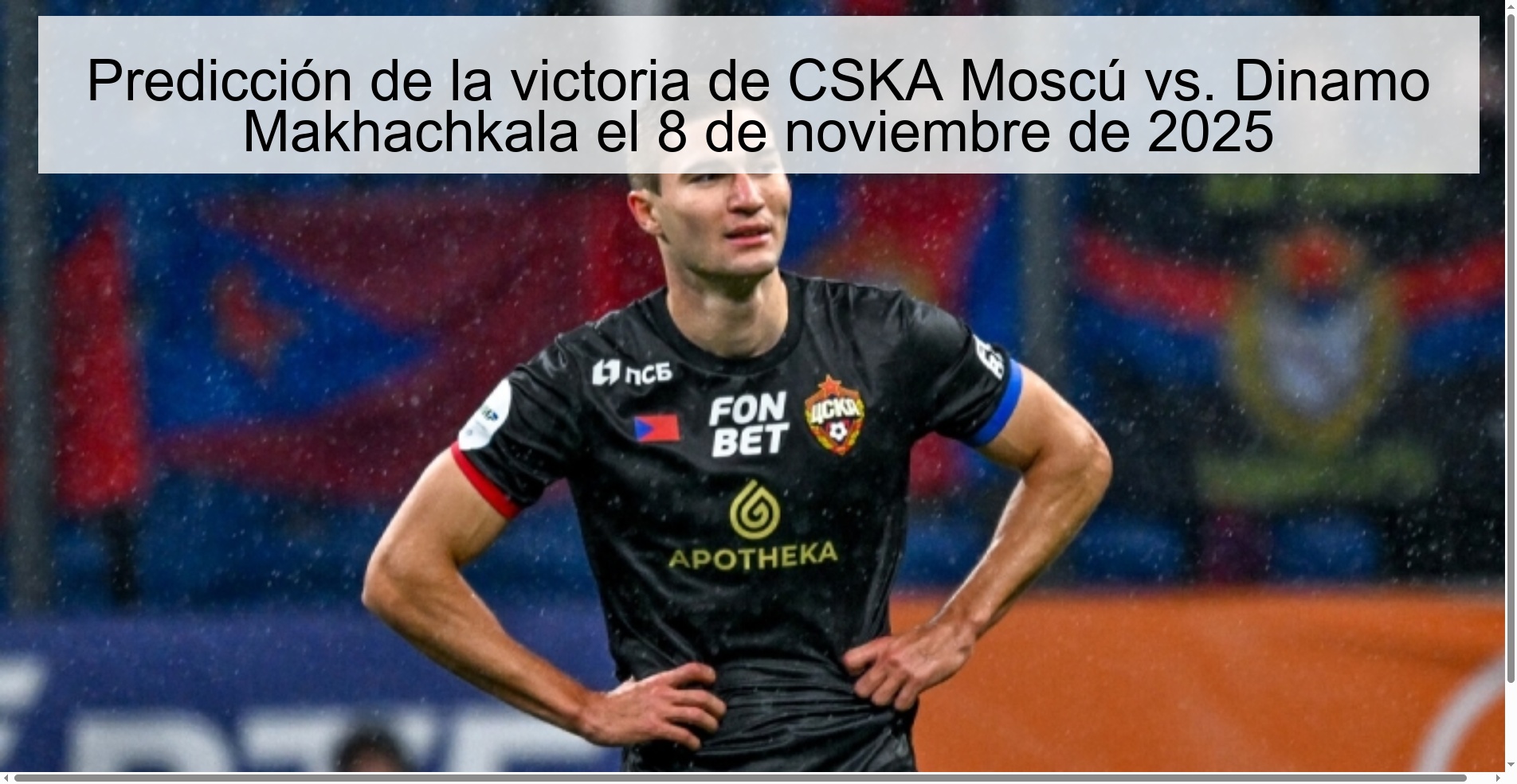 Predicción de la victoria de CSKA Moscú vs. Dinamo Makhachkala el 8 de noviembre de 2025 1 321183