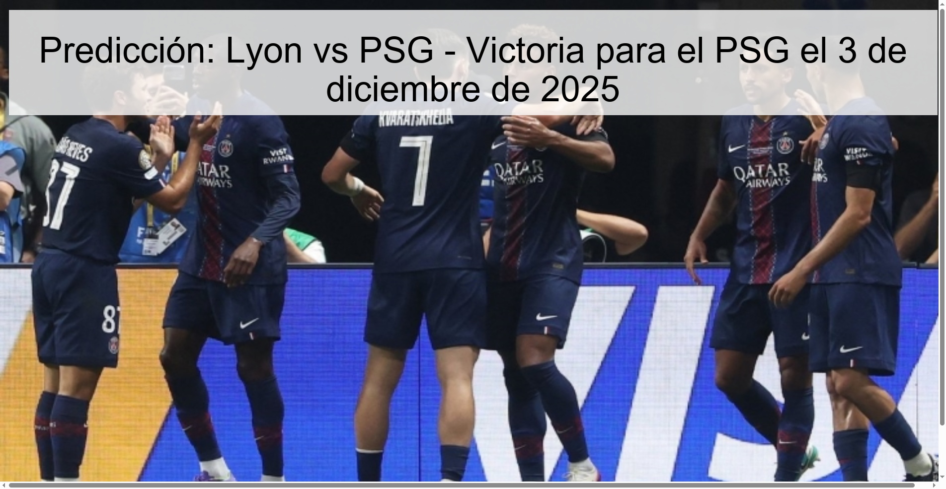 Predicción: Lyon vs PSG - Victoria para el PSG el 3 de diciembre de 2025 1 321506