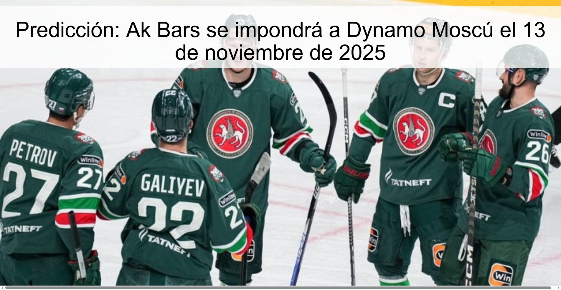 Predicción: Ak Bars se impondrá a Dynamo Moscú el 13 de noviembre de 2025 1 323052