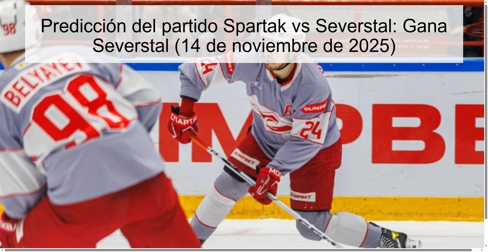 Predicción del partido Spartak vs Severstal: Gana Severstal (14 de noviembre de 2025) 1 323436 1