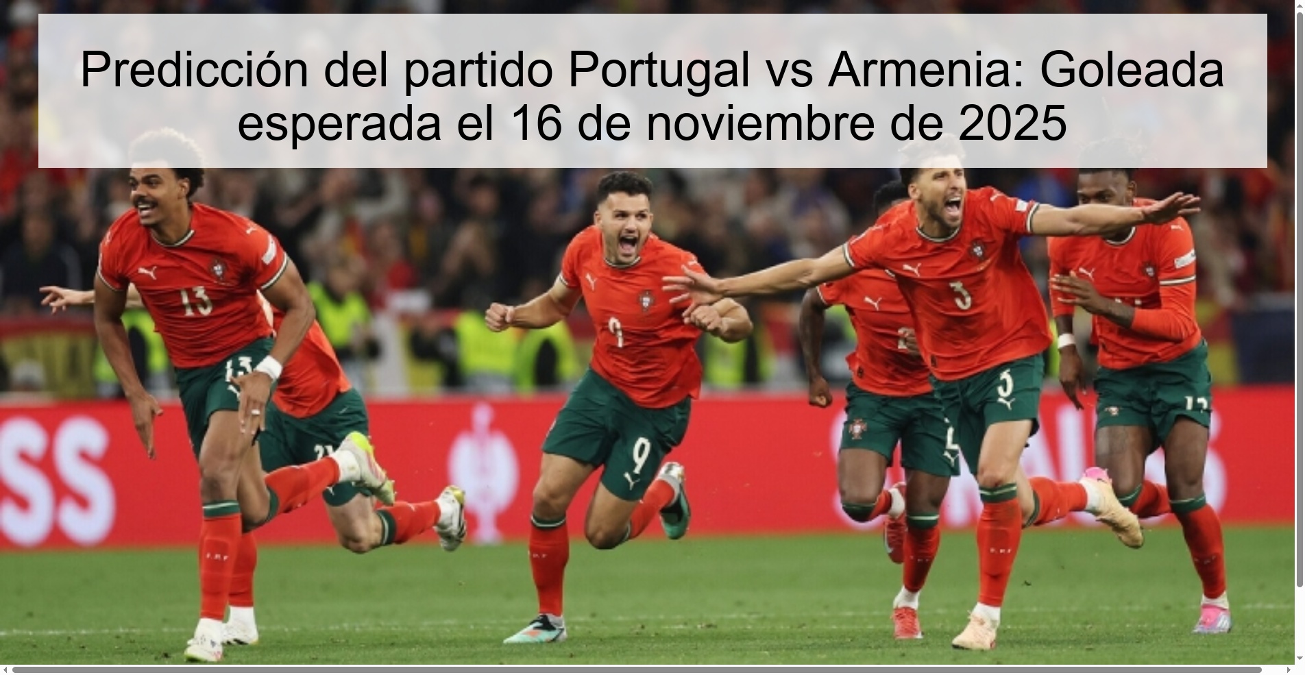 Predicción del partido Portugal vs Armenia: Goleada esperada el 16 de noviembre de 2025 1 323848