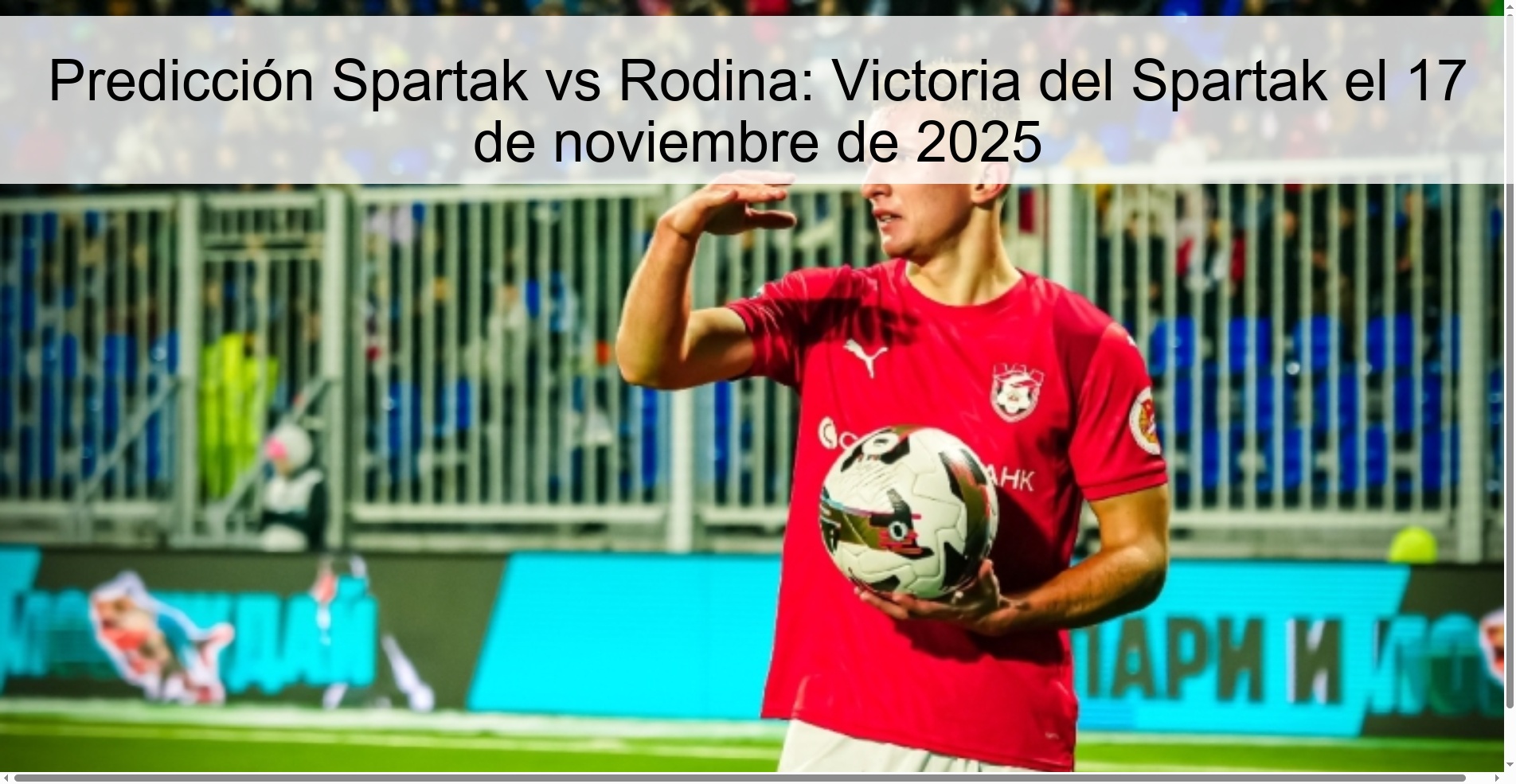 Predicción Spartak vs Rodina: Victoria del Spartak el 17 de noviembre de 2025 1 324481