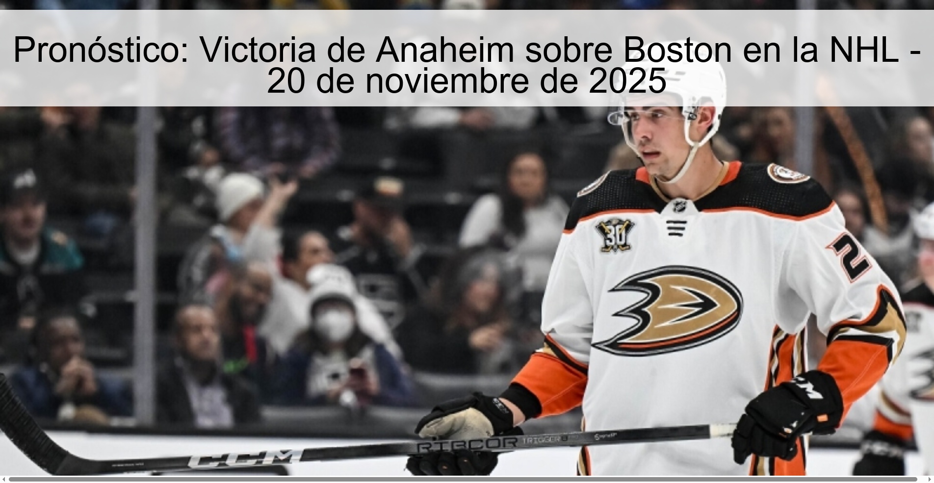 Pronóstico: Victoria de Anaheim sobre Boston en la NHL - 20 de noviembre de 2025 1 325287
