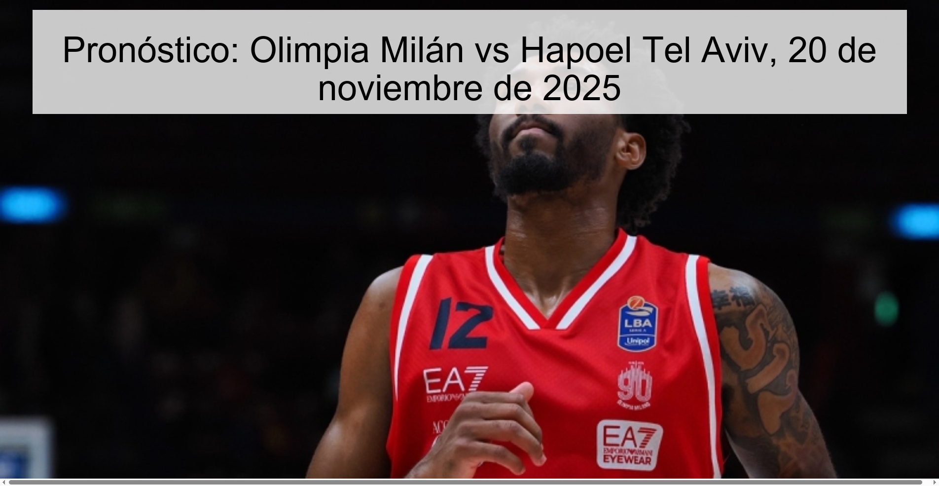 Pronóstico: Olimpia Milán vs Hapoel Tel Aviv, 20 de noviembre de 2025 1 325517