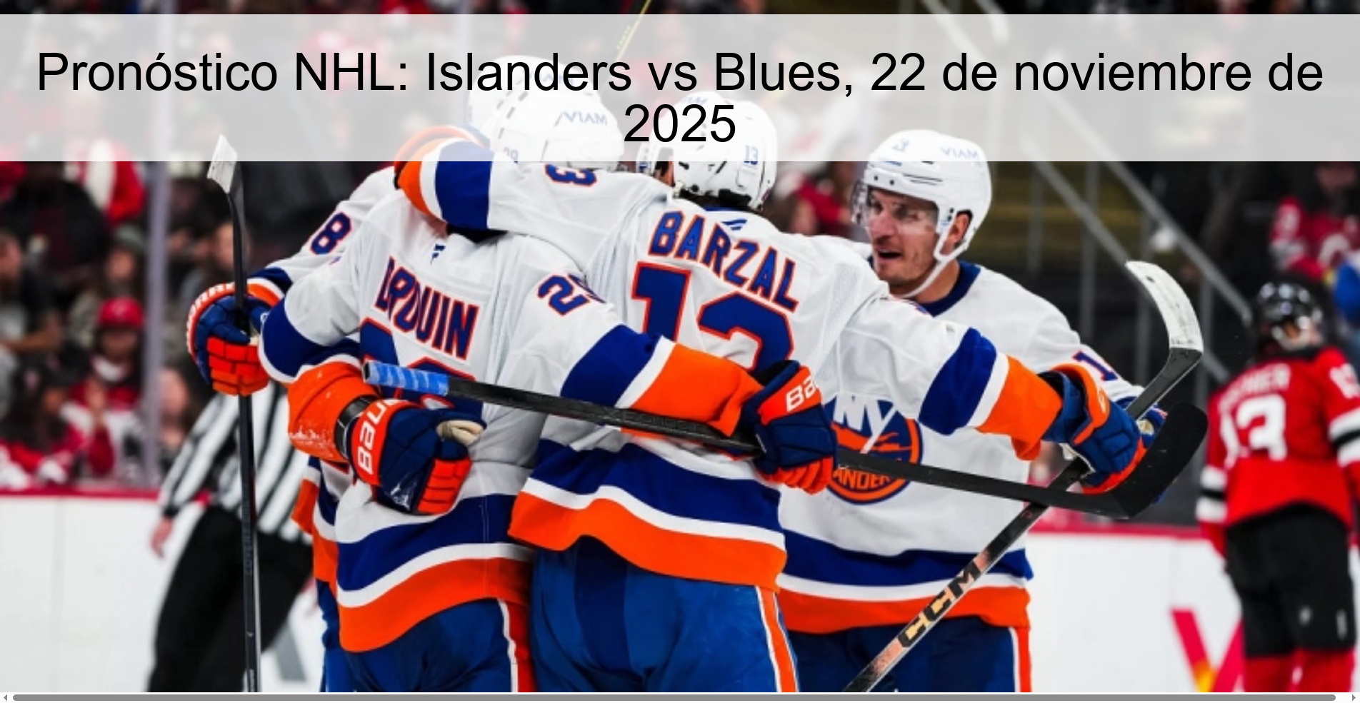 Pronóstico NHL: Islanders vs Blues, 22 de noviembre de 2025 1 326014