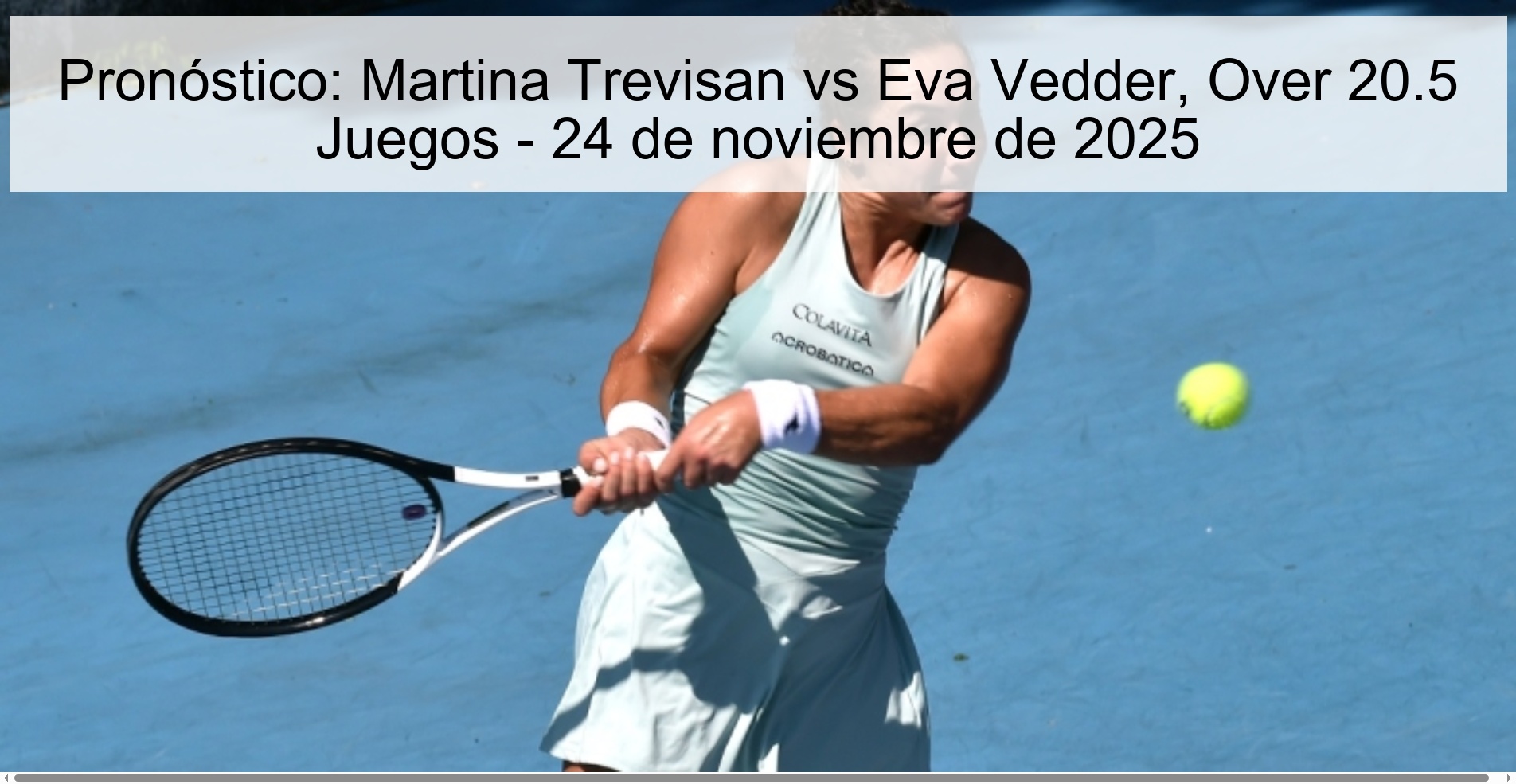 Pronóstico: Martina Trevisan vs Eva Vedder, Over 20.5 Juegos - 24 de noviembre de 2025 1 326981