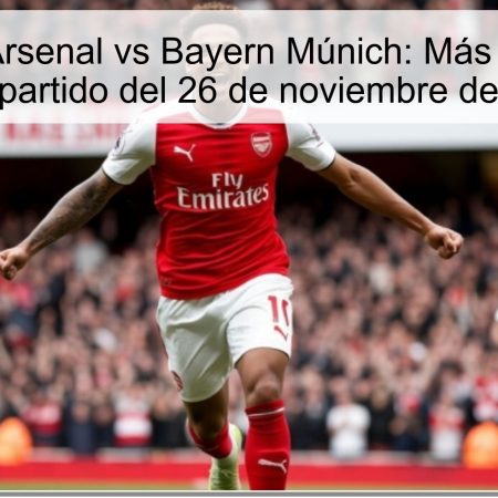 Pronóstico Arsenal vs Bayern Múnich: Más de 2.5 goles en el partido del 26 de noviembre de 2025