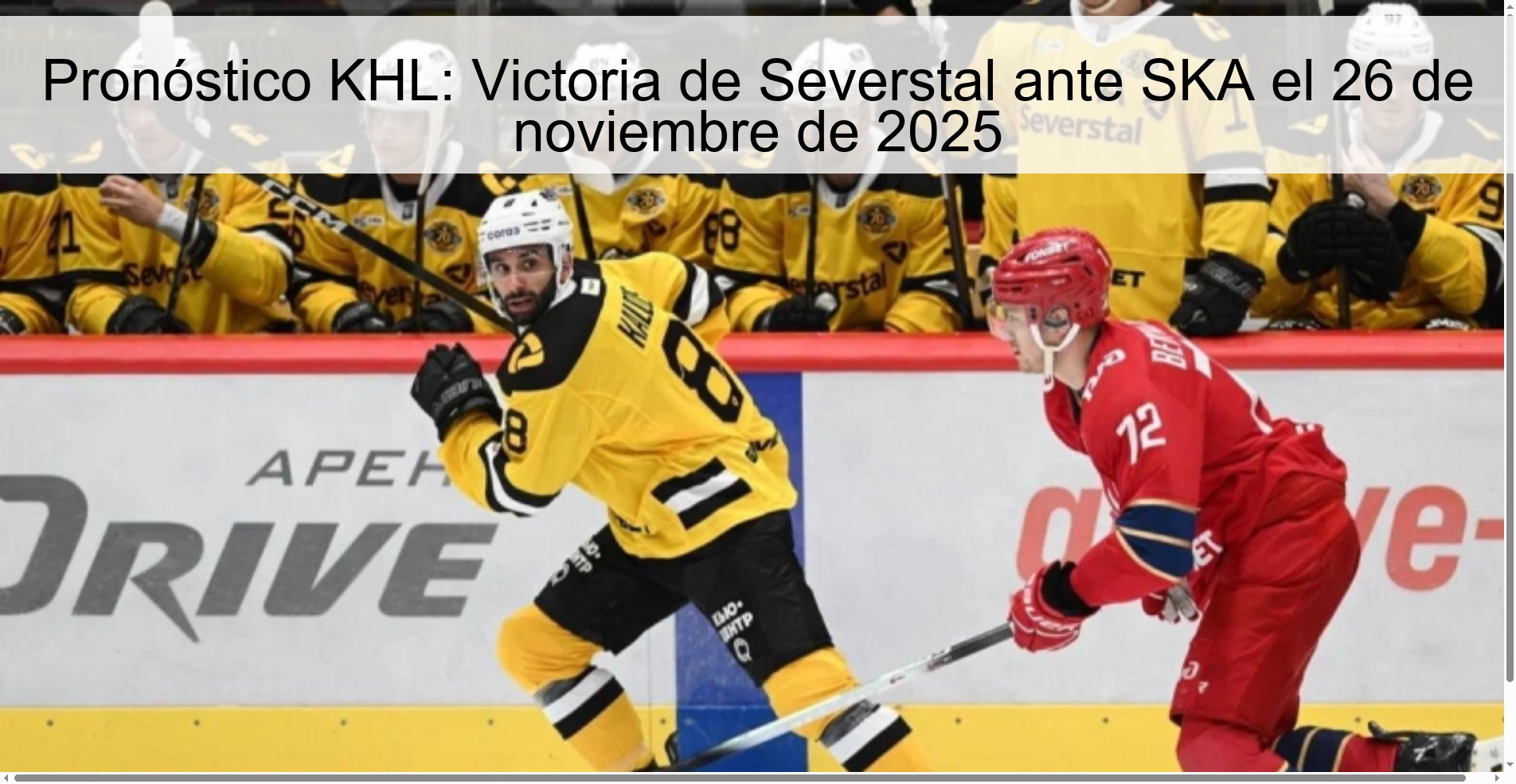 Pronóstico KHL: Victoria de Severstal ante SKA el 26 de noviembre de 2025 1 327443