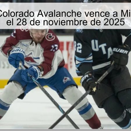 Pronóstico: Colorado Avalanche vence a Minnesota Wild el 28 de noviembre de 2025