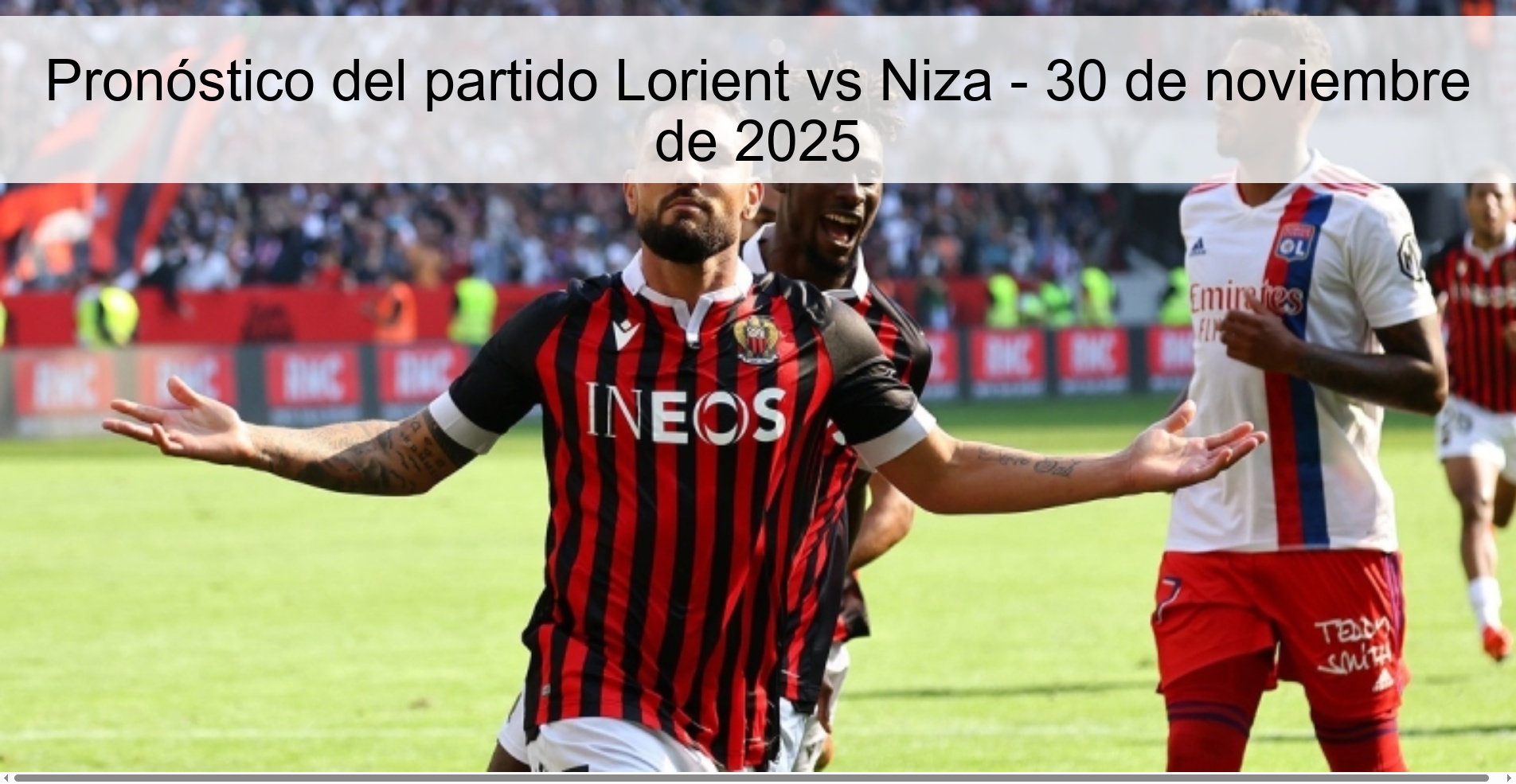 Pronóstico del partido Lorient vs Niza - 30 de noviembre de 2025 1 328941