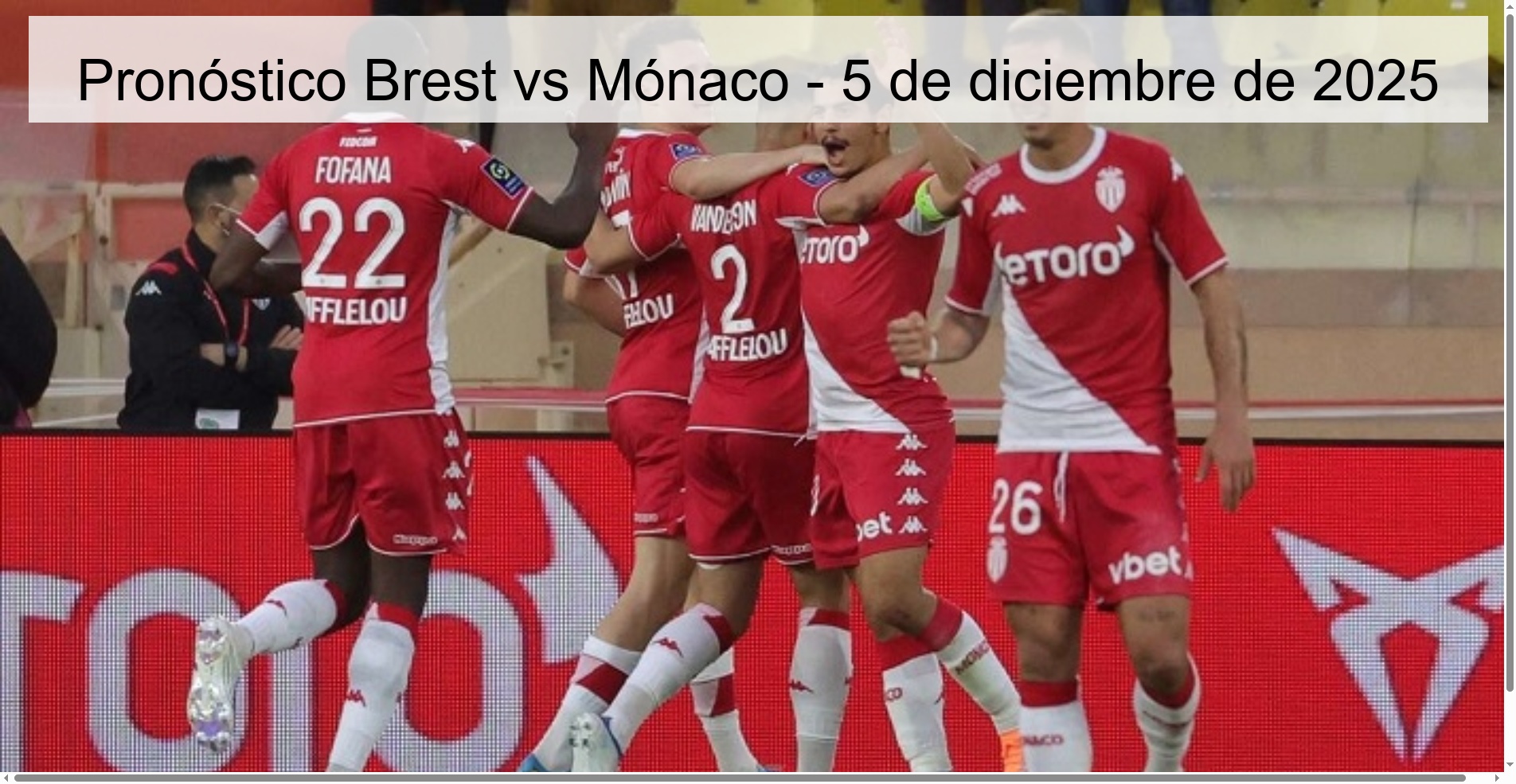Pronóstico Brest vs Mónaco - 5 de diciembre de 2025
