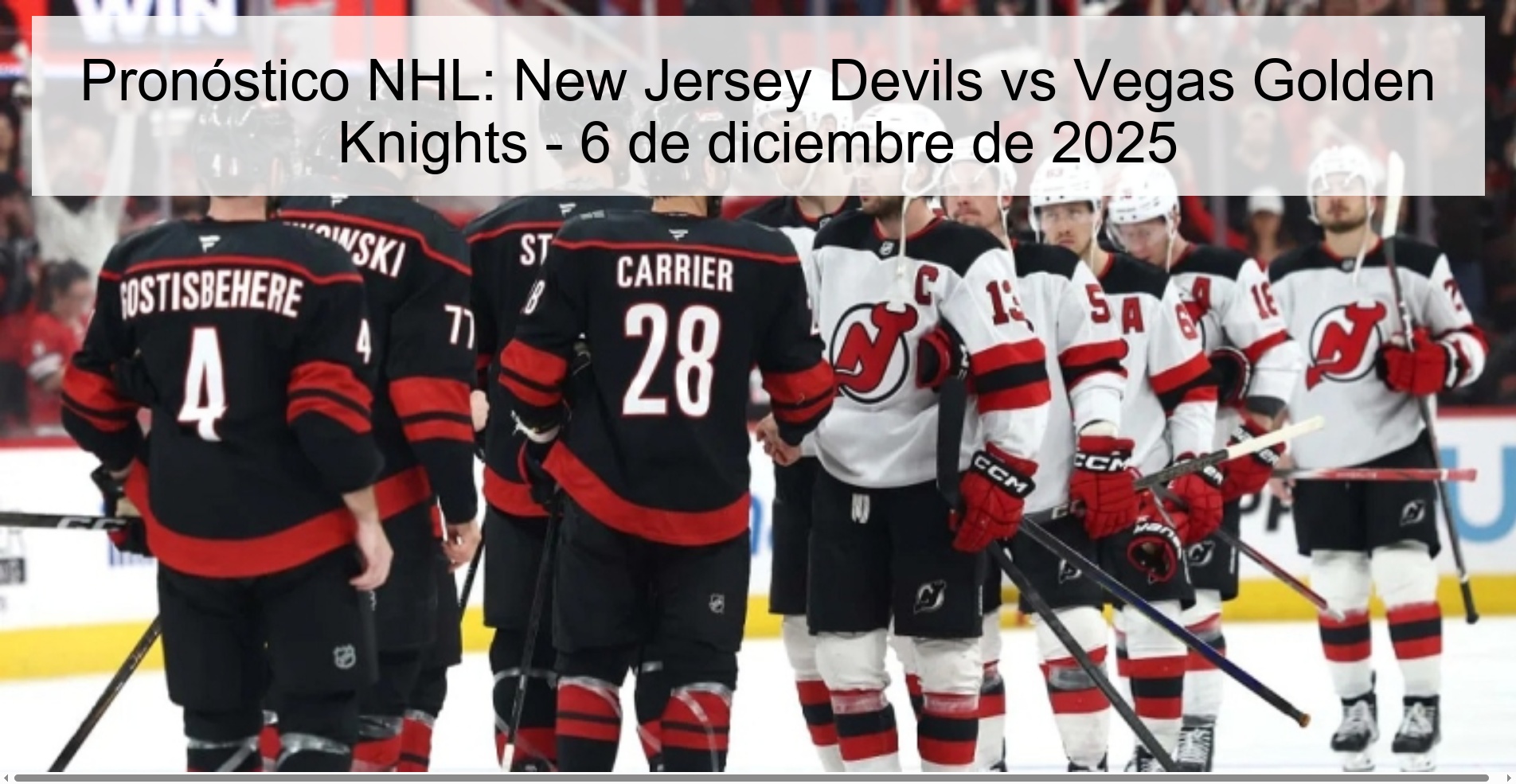 Pronóstico NHL: New Jersey Devils vs Vegas Golden Knights - 6 de diciembre de 2025