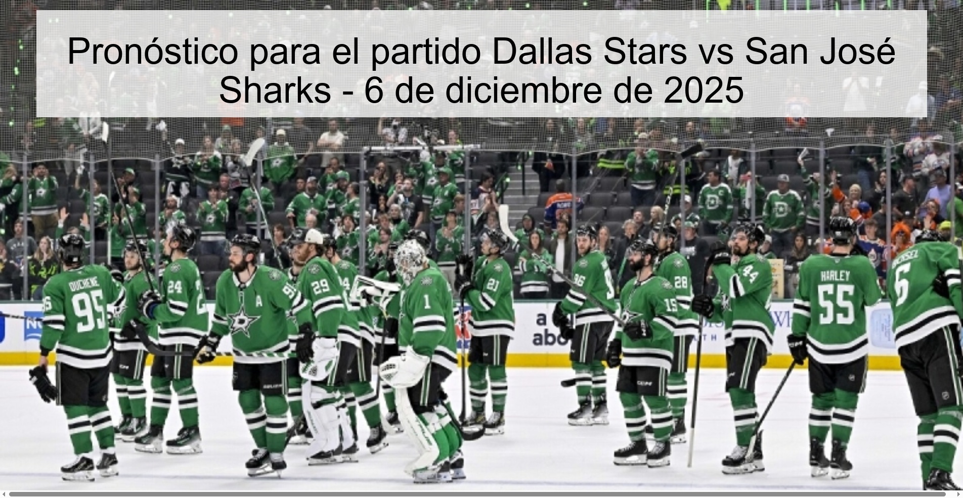 Pronóstico para el partido Dallas Stars vs San José Sharks - 6 de diciembre de 2025