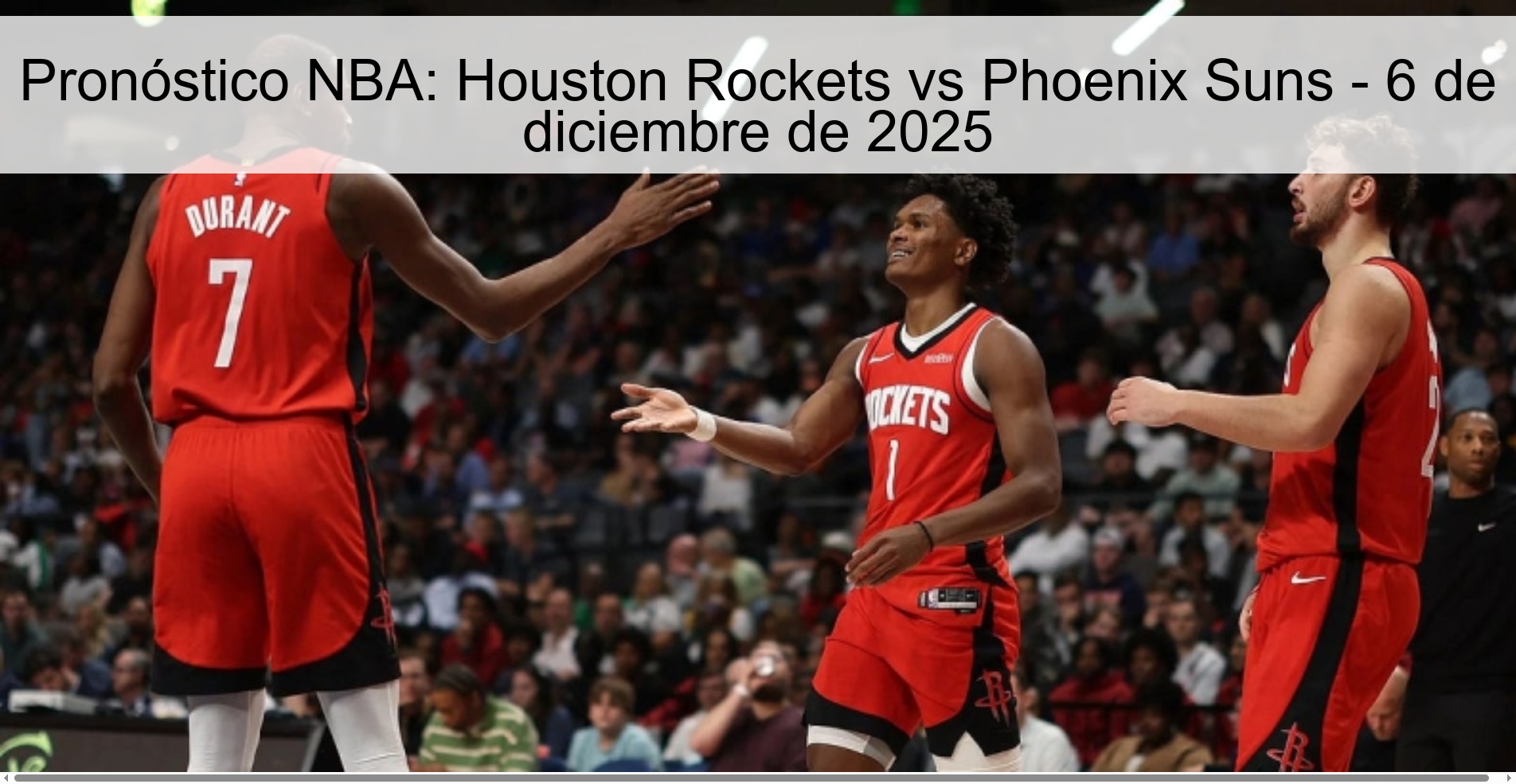 Pronóstico NBA: Houston Rockets vs Phoenix Suns - 6 de diciembre de 2025
