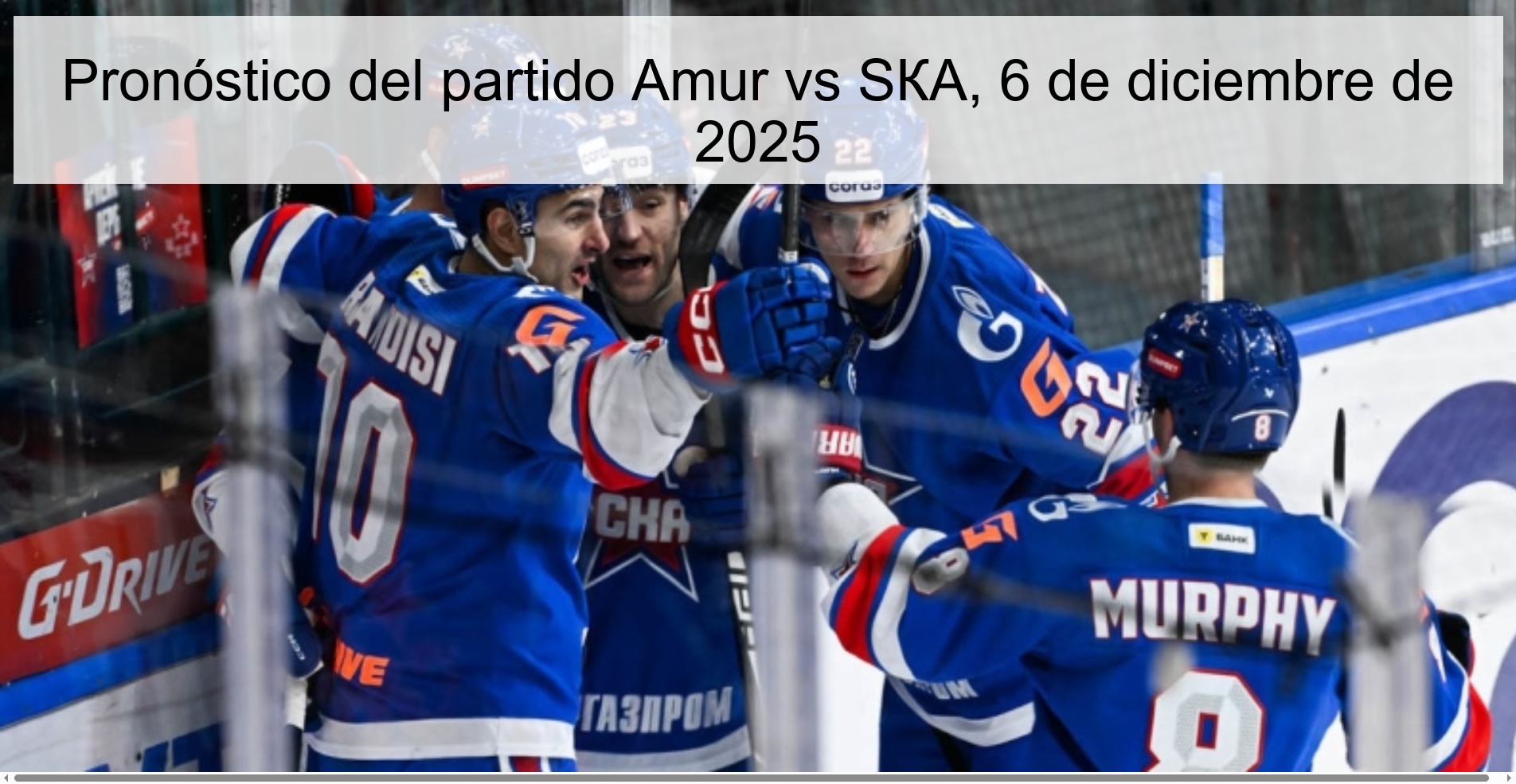 Pronóstico del partido Amur vs SКА, 6 de diciembre de 2025