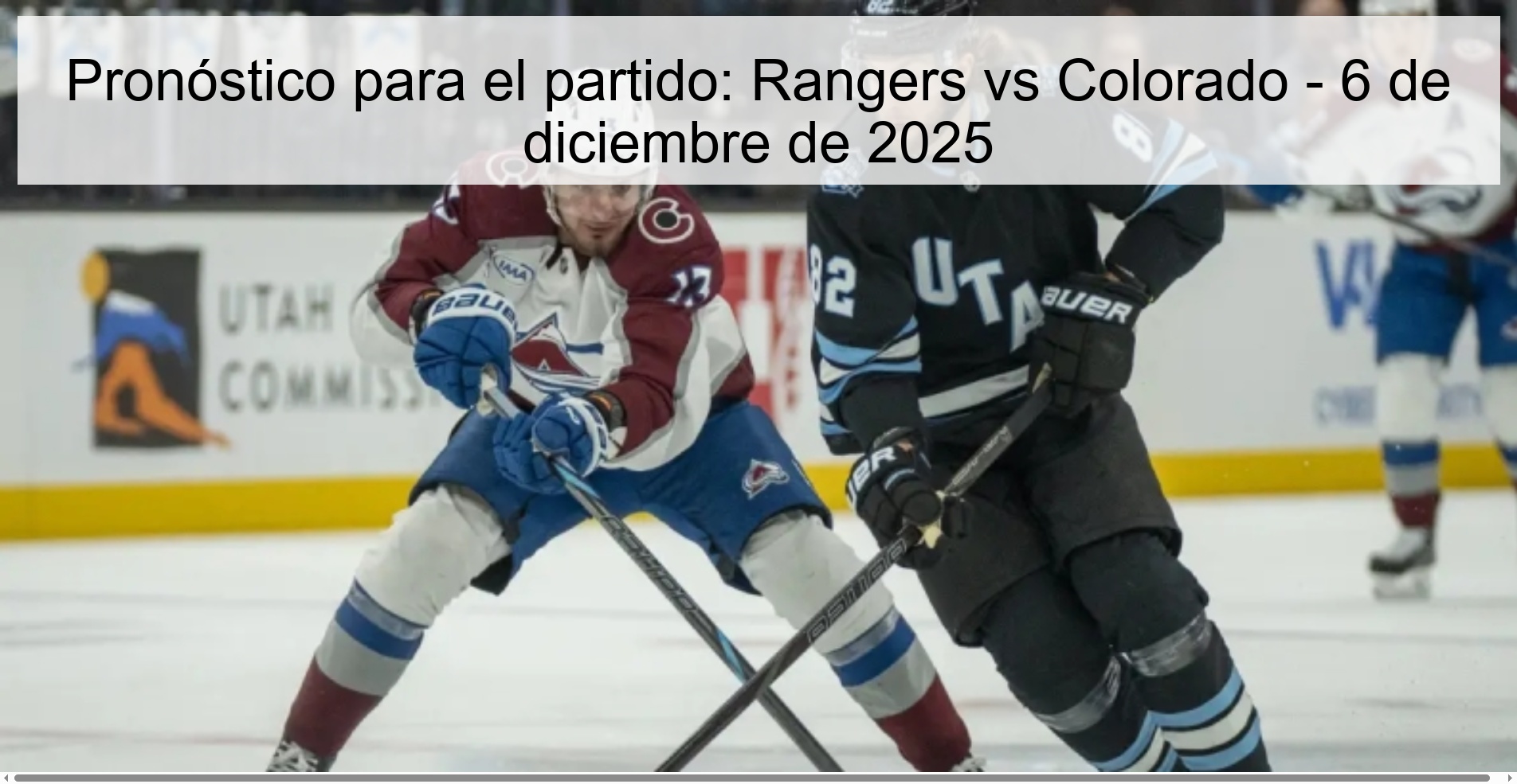 Pronóstico para el partido: Rangers vs Colorado - 6 de diciembre de 2025