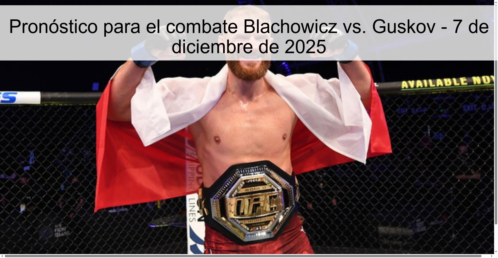Pronóstico para el combate Blachowicz vs. Guskov - 7 de diciembre de 2025
