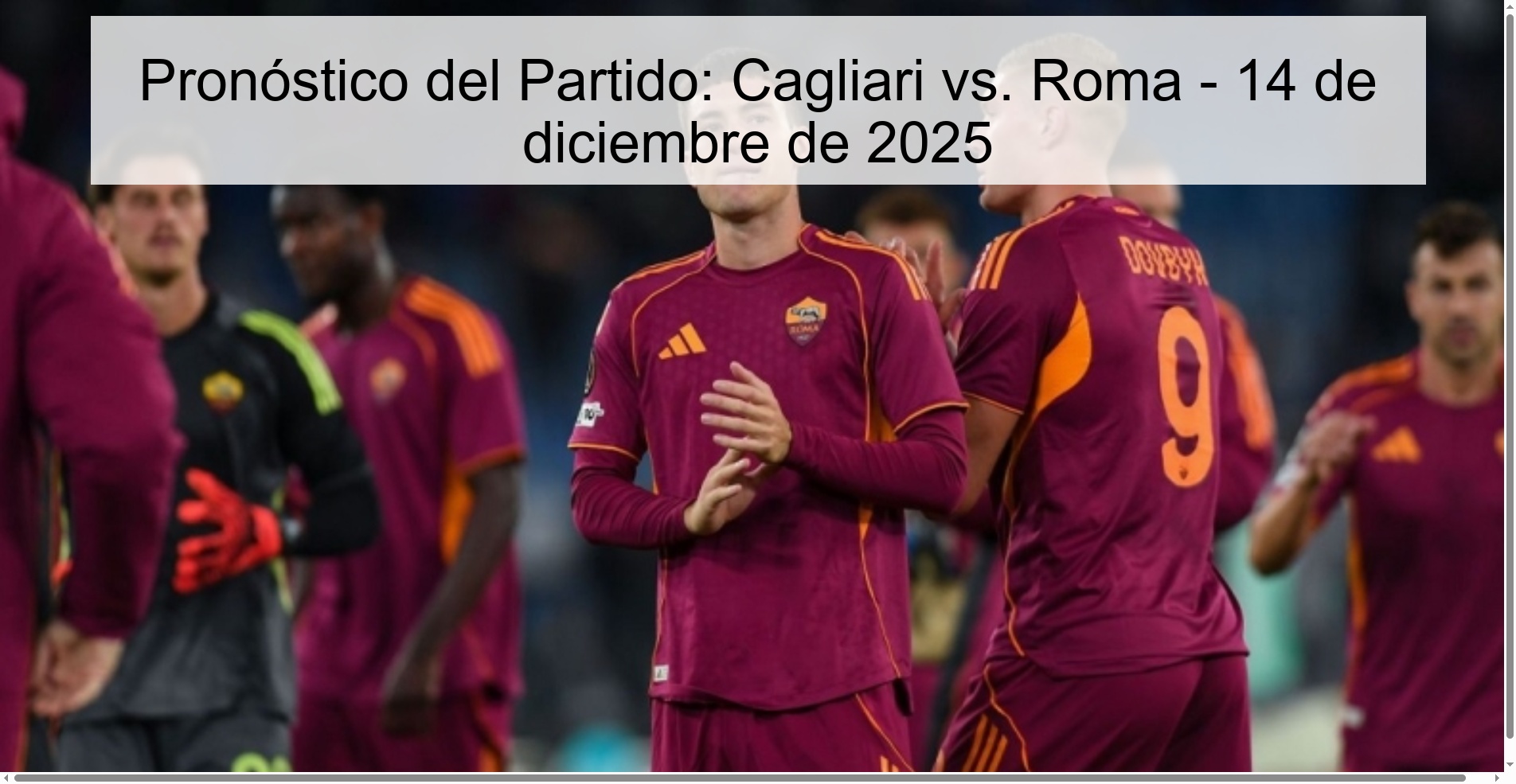 Pronóstico del Partido: Cagliari vs. Roma - 14 de diciembre de 2025