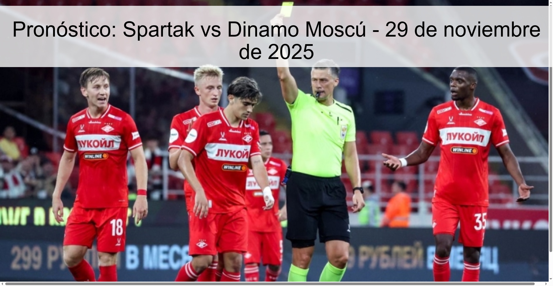 Pronóstico: Spartak vs Dinamo Moscú - 29 de noviembre de 2025