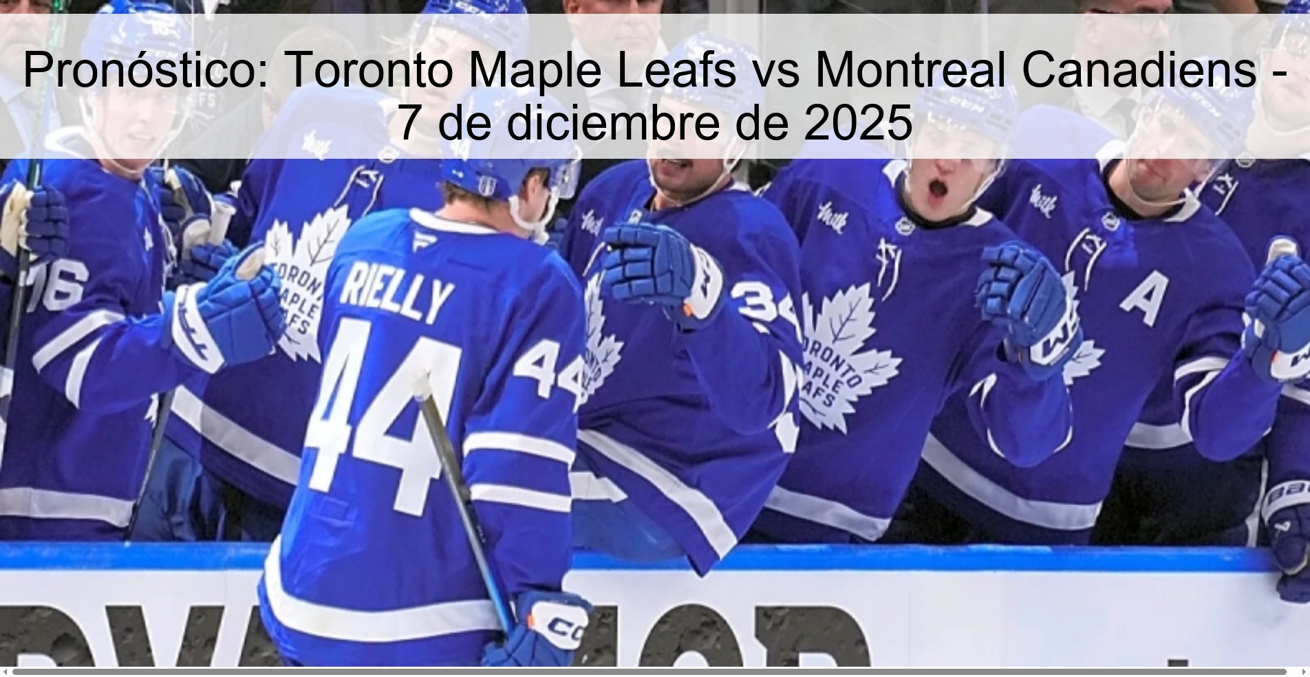 Pronóstico: Toronto Maple Leafs vs Montreal Canadiens - 7 de diciembre de 2025